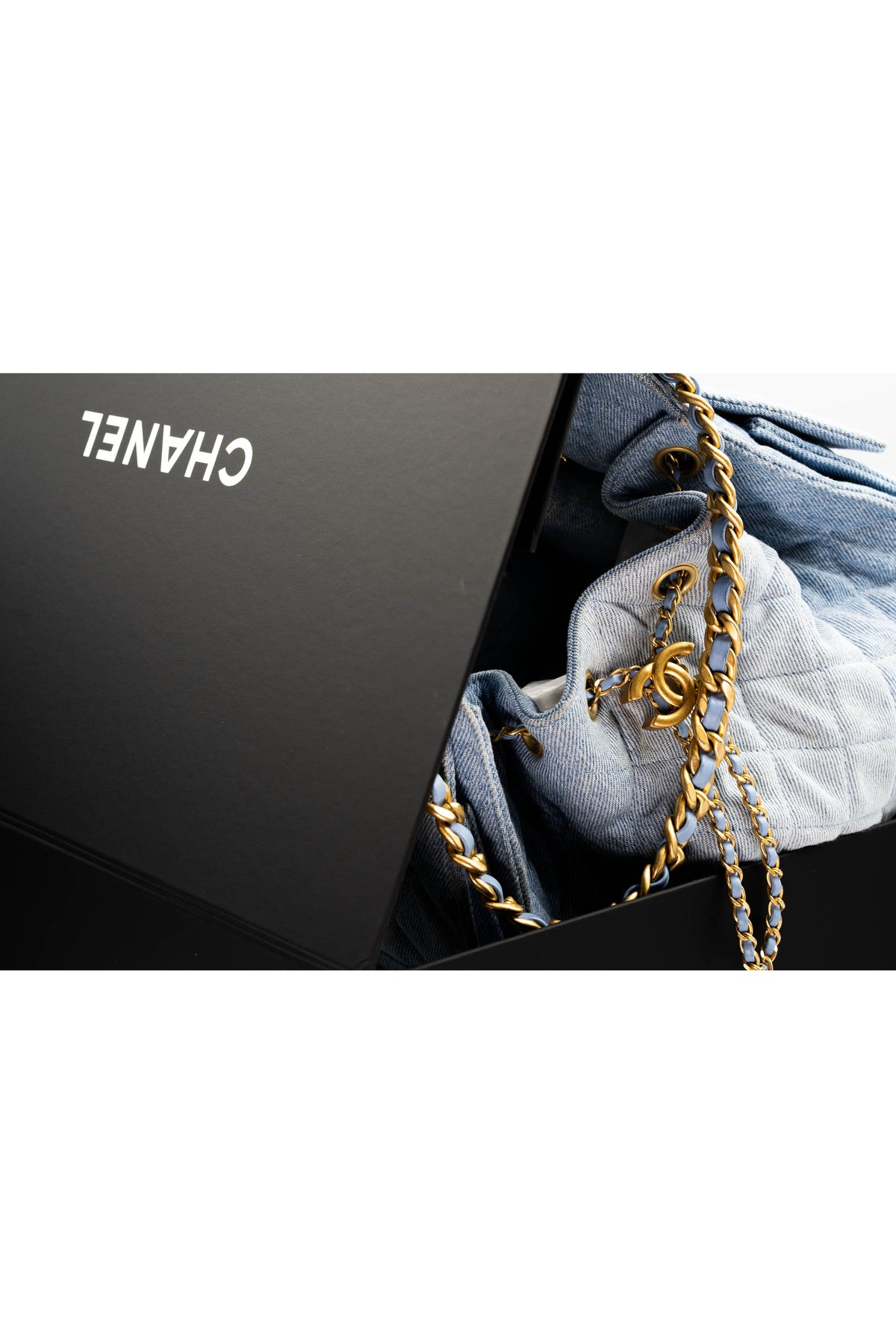 Chanel Washed Denim 25 Purse Size Small