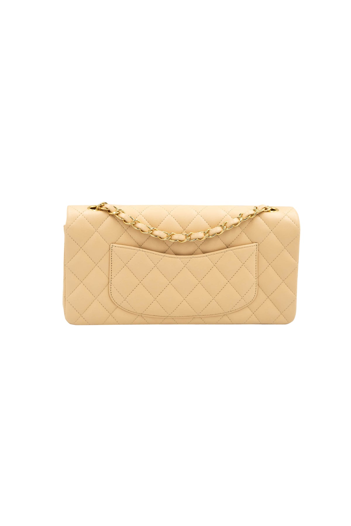 Chanel Vintage Quilted Nude Napa Leather East-West Flap Bag 2004