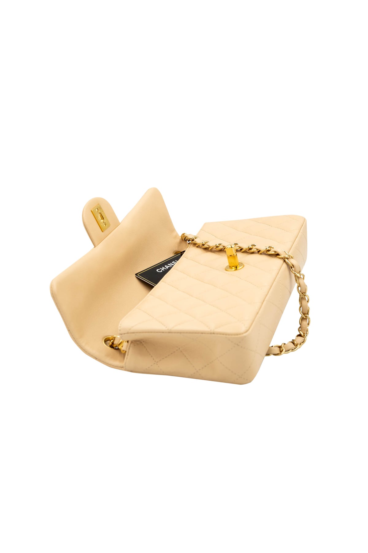 Chanel Vintage Quilted Nude Napa Leather East-West Flap Bag 2004