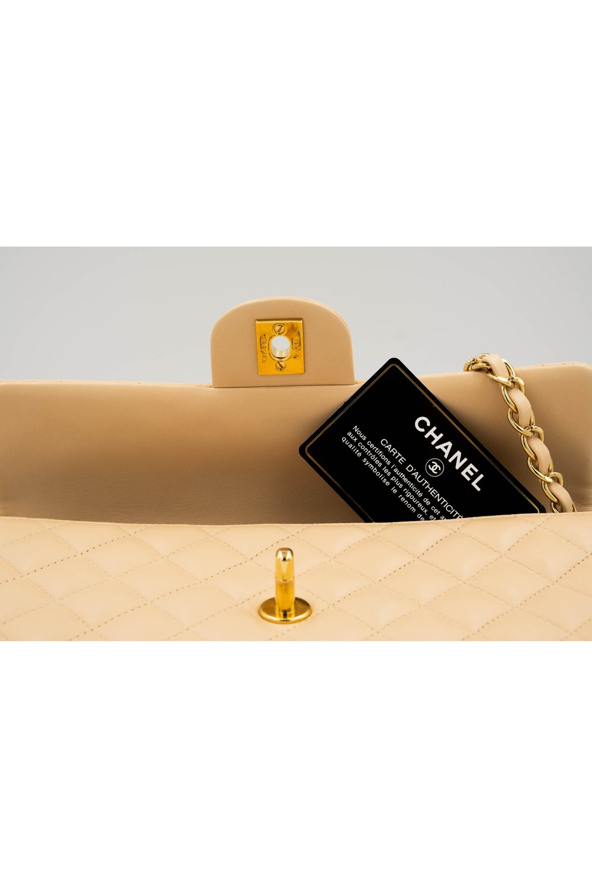 Chanel Vintage Quilted Nude Napa Leather East-West Flap Bag 2004