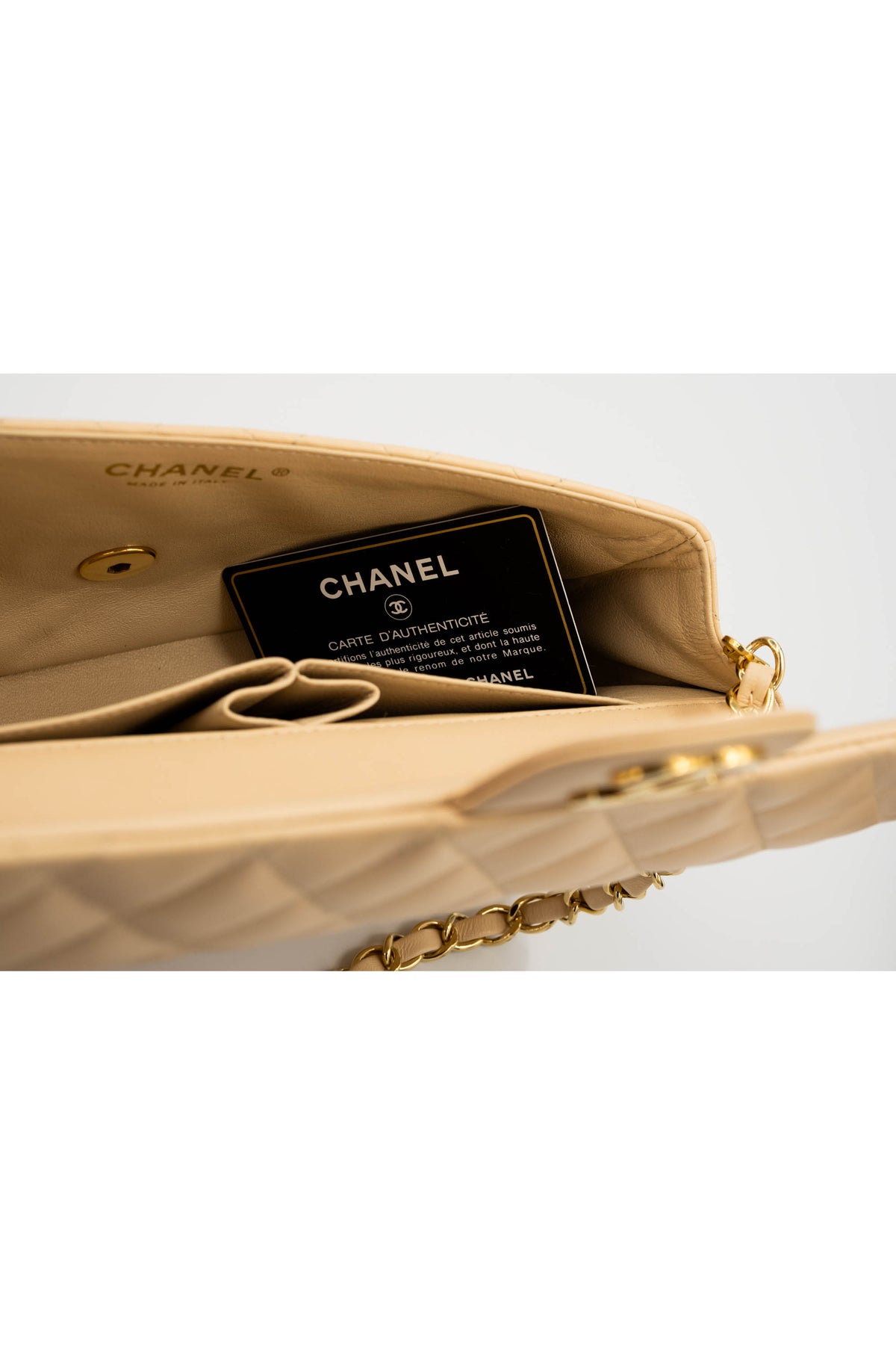 Chanel Vintage Quilted Nude Napa Leather East-West Flap Bag 2004