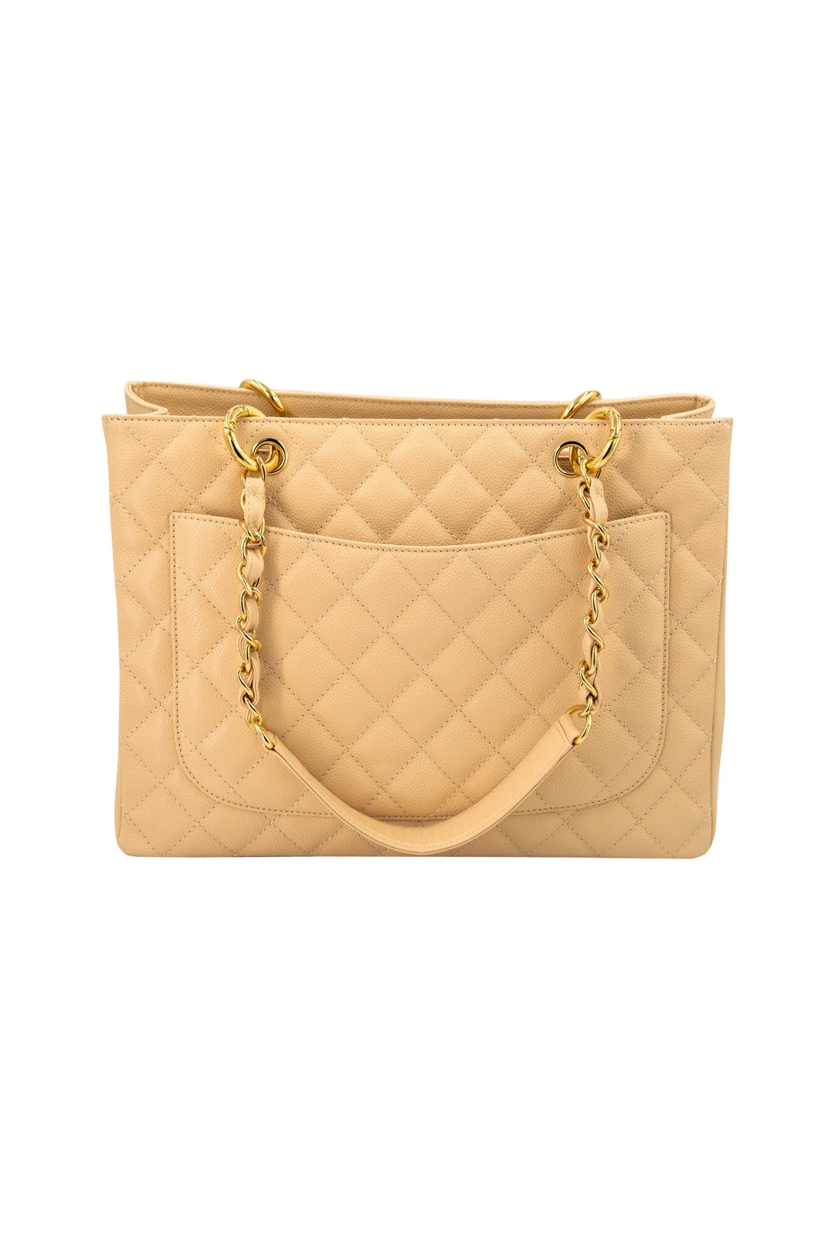 Chanel Grand Shopping Tote Nude Caviar Leather With Gold Hardware