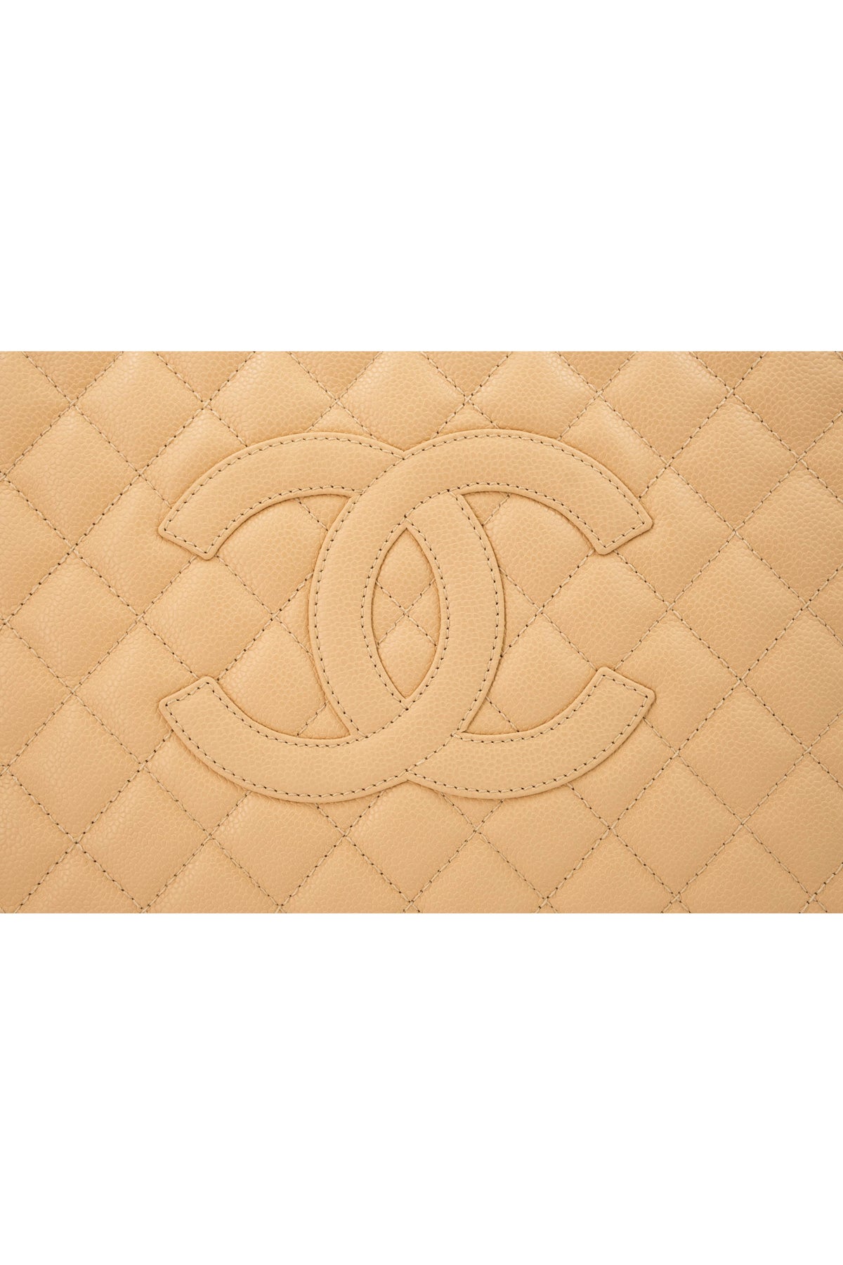 Chanel Grand Shopping Tote Nude Caviar Leather With Gold Hardware