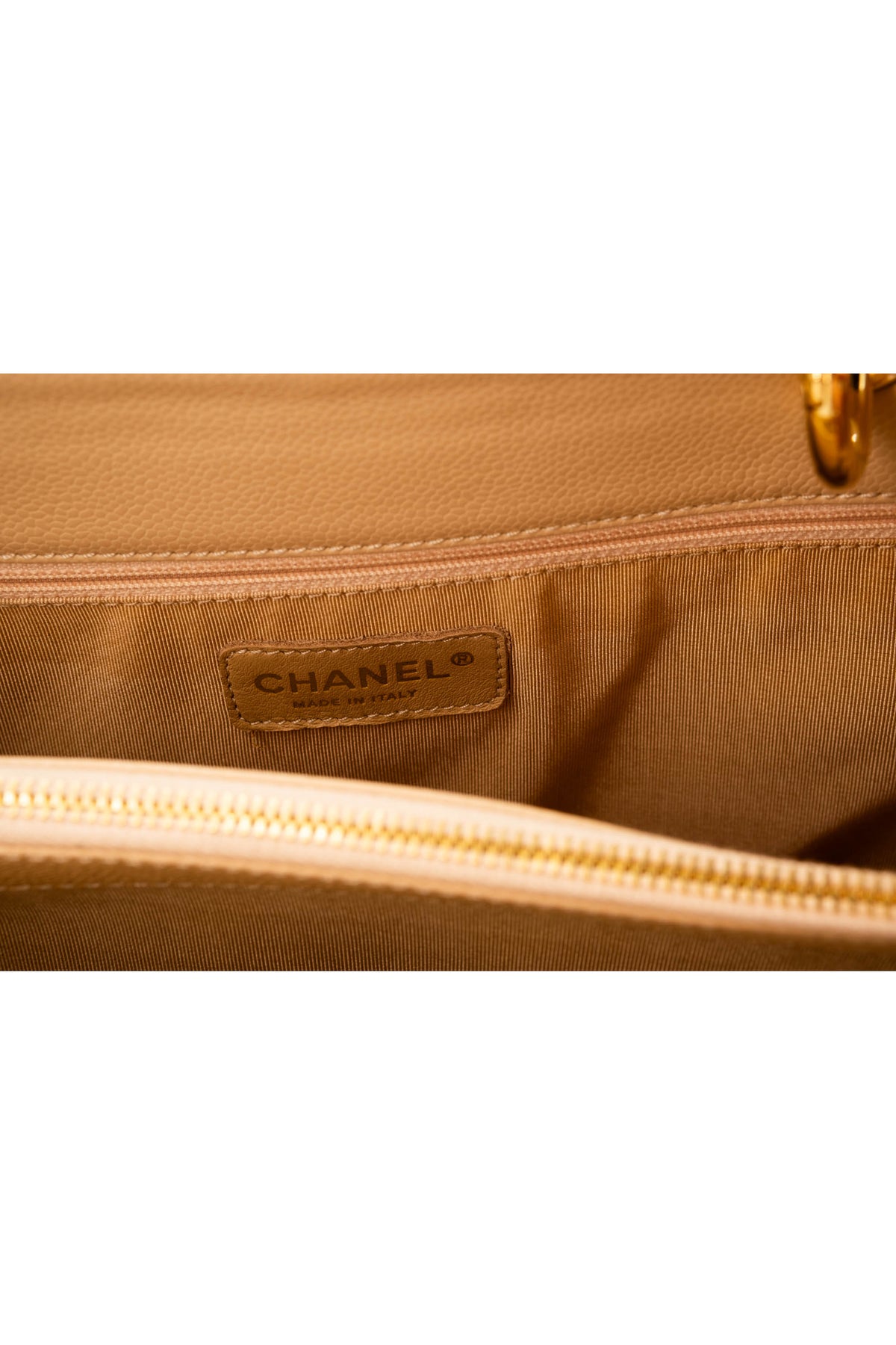 Chanel Grand Shopping Tote Nude Caviar Leather With Gold Hardware