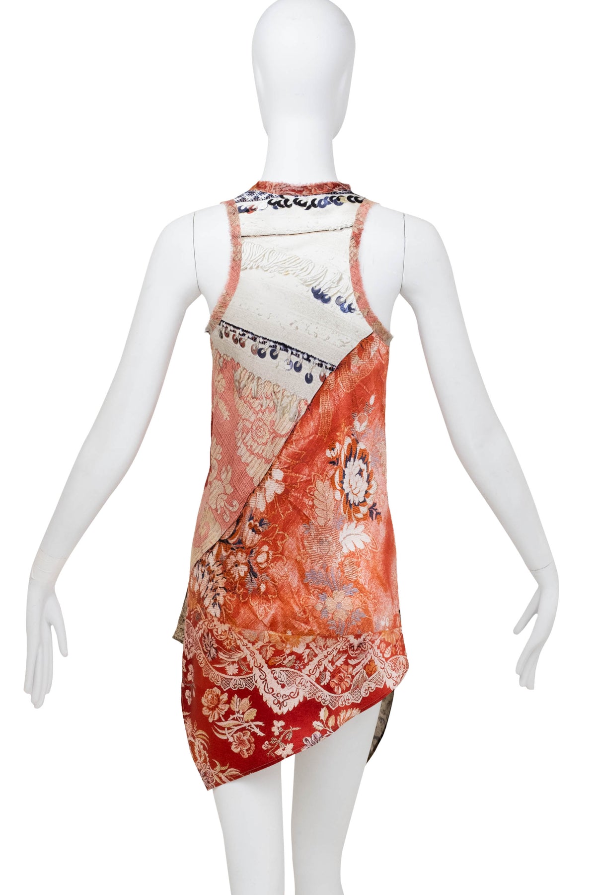 Roberto Cavalli Rust Mixed Print Leopard Floral Silk Dress  Size 46/10