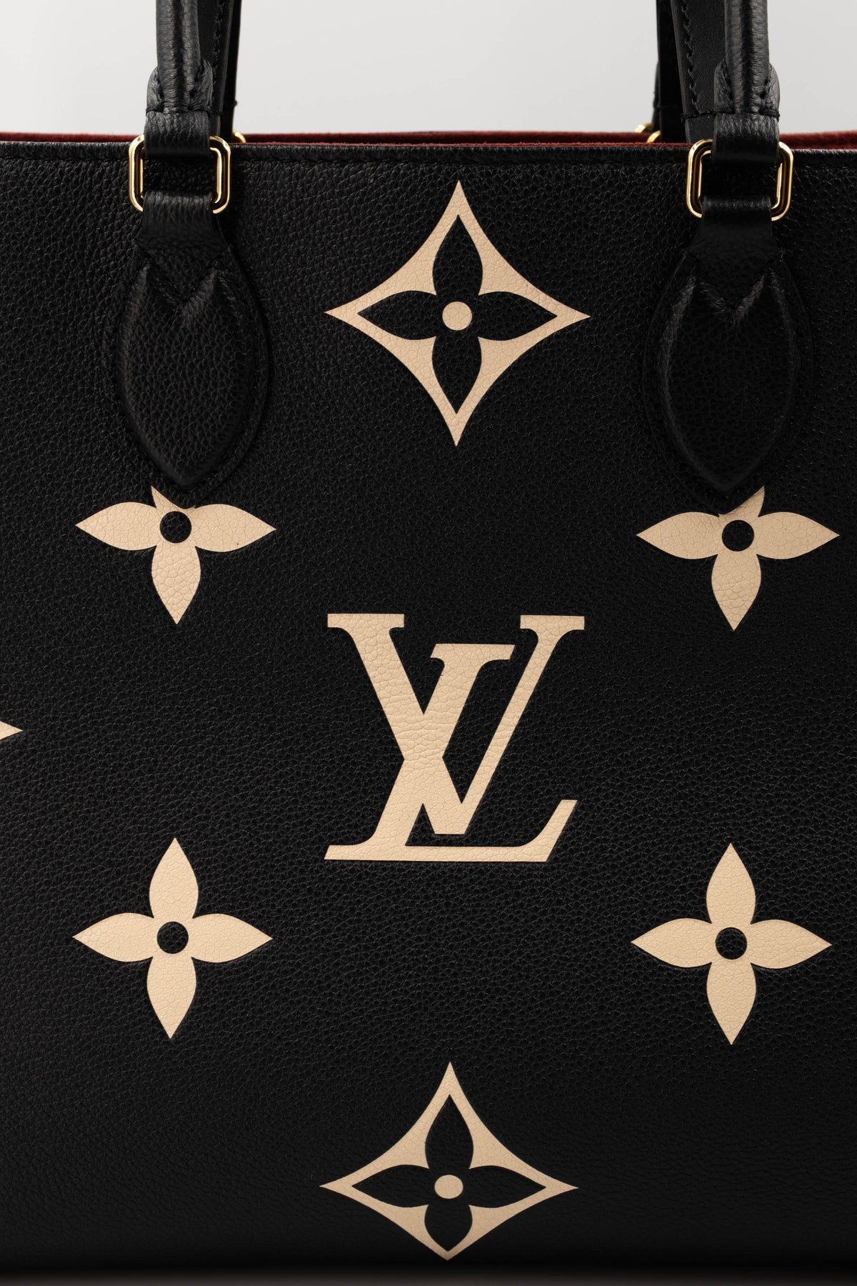 Louis Vuitton Onthego Black and Nude Empriente Leather Tote Size MM