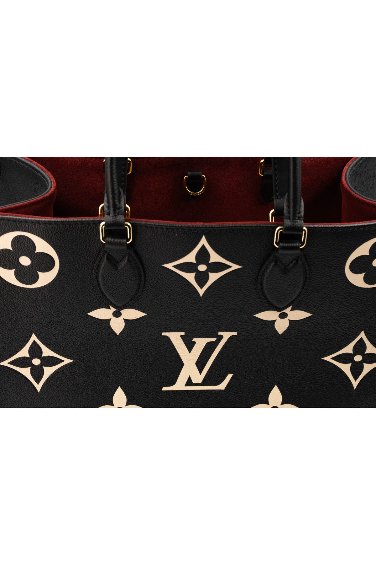 Louis Vuitton Onthego Black and Nude Empriente Leather Tote Size MM