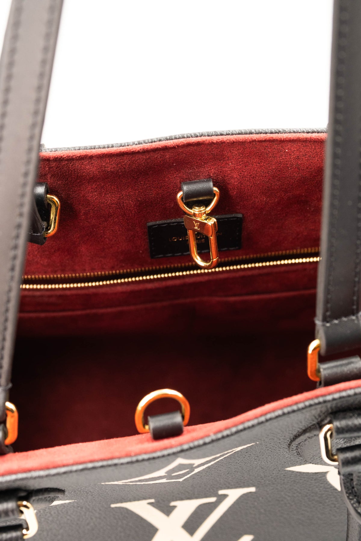 Louis Vuitton Onthego Black and Nude Empriente Leather Tote Size MM