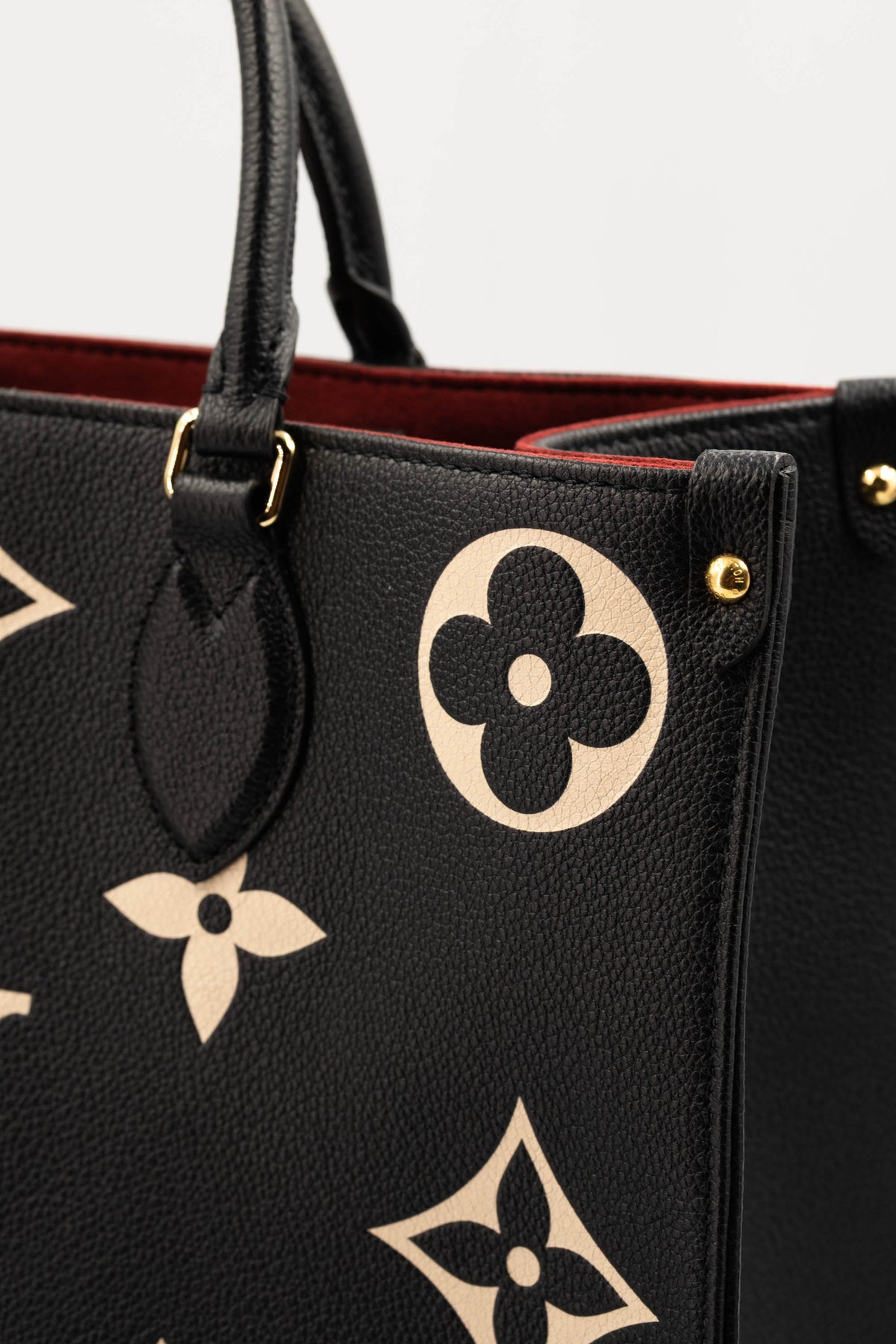 Louis Vuitton Onthego Black and Nude Empriente Leather Tote Size MM