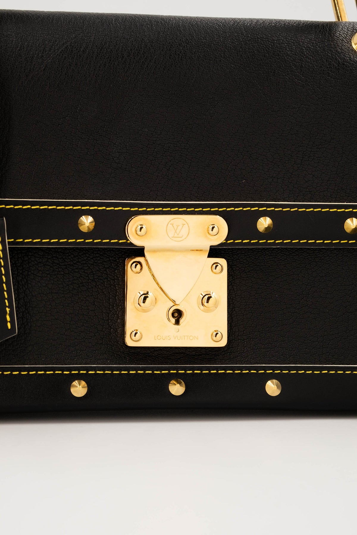 Louis Vuitton Black Suhali Leather Studded Flap Bag 2003