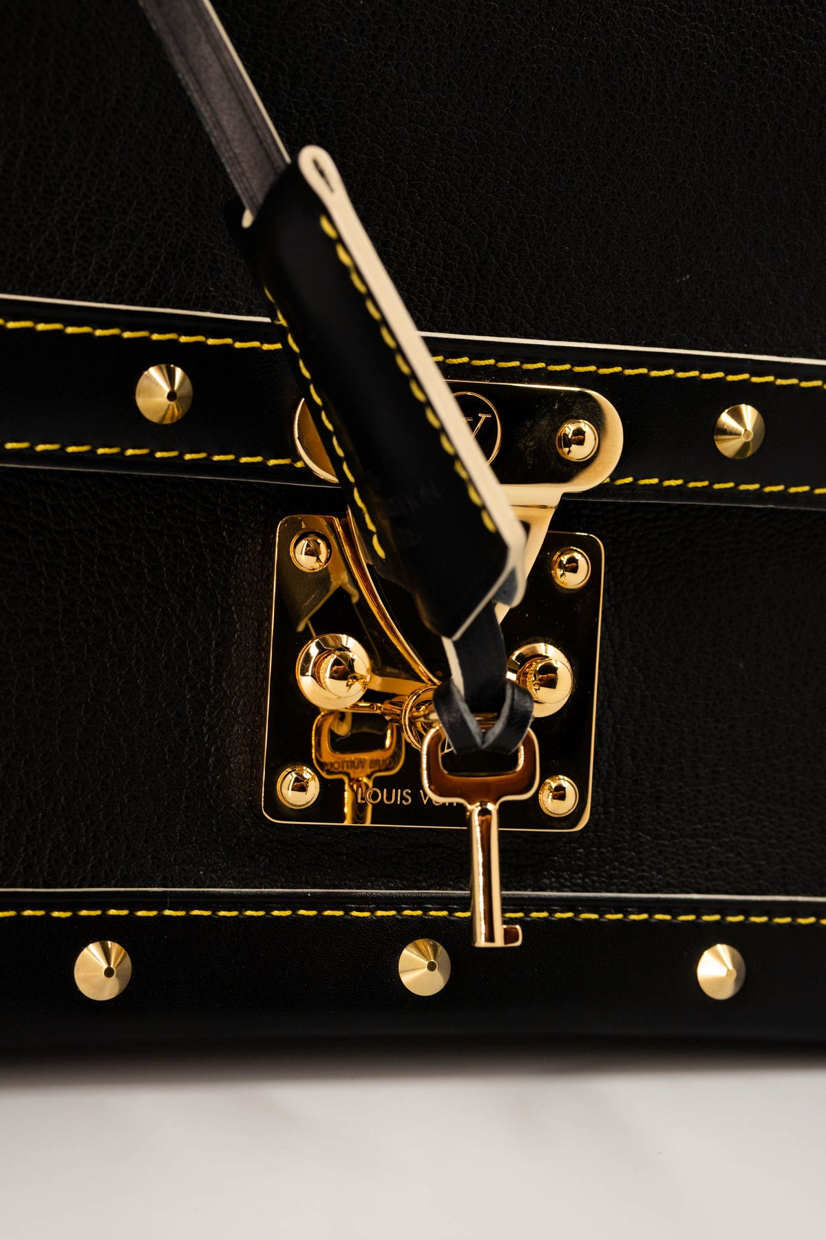 Louis Vuitton Black Suhali Leather Studded Flap Bag 2003