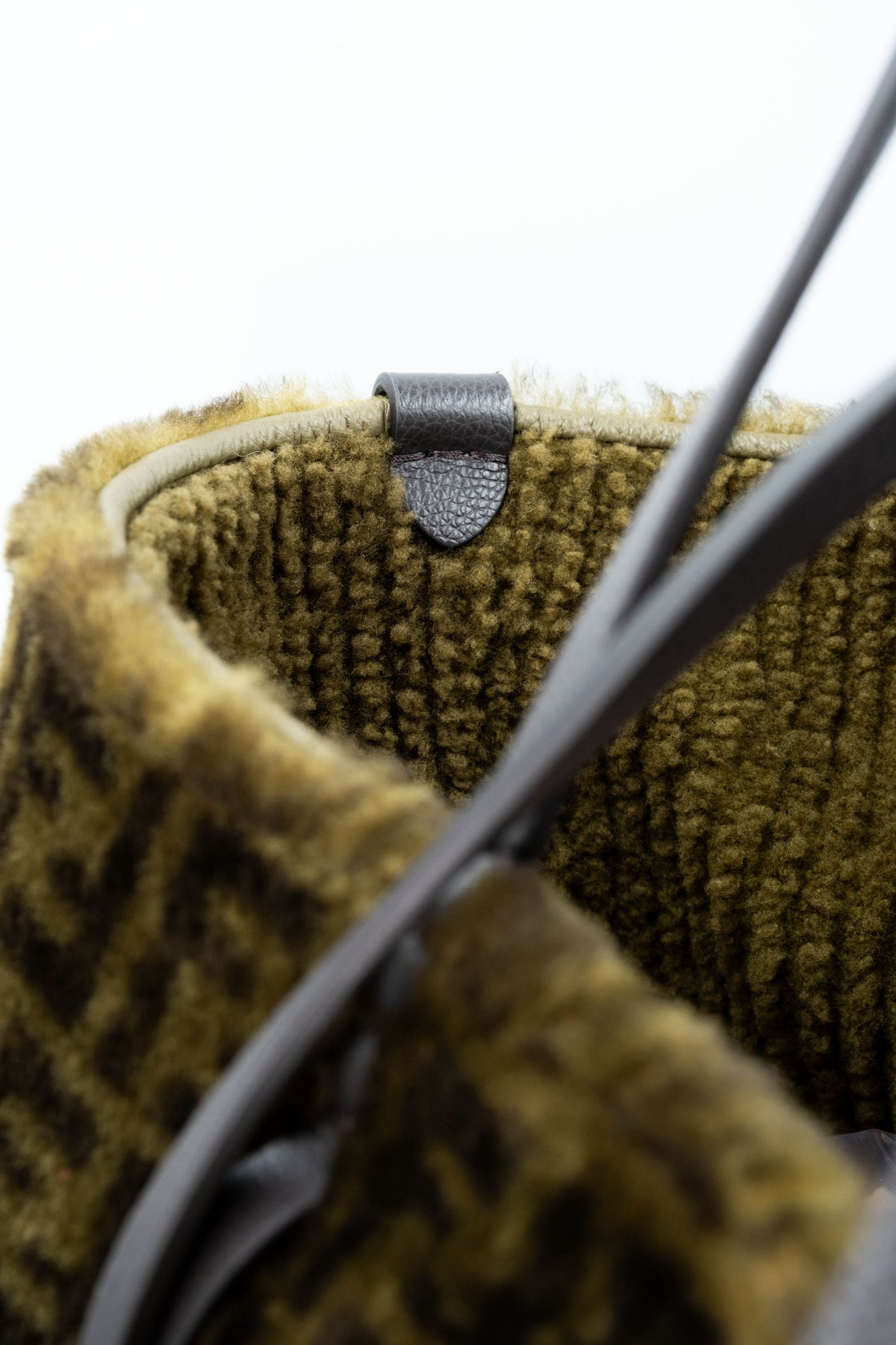 Fendi Olive and Brown Reversible Shearling Tote