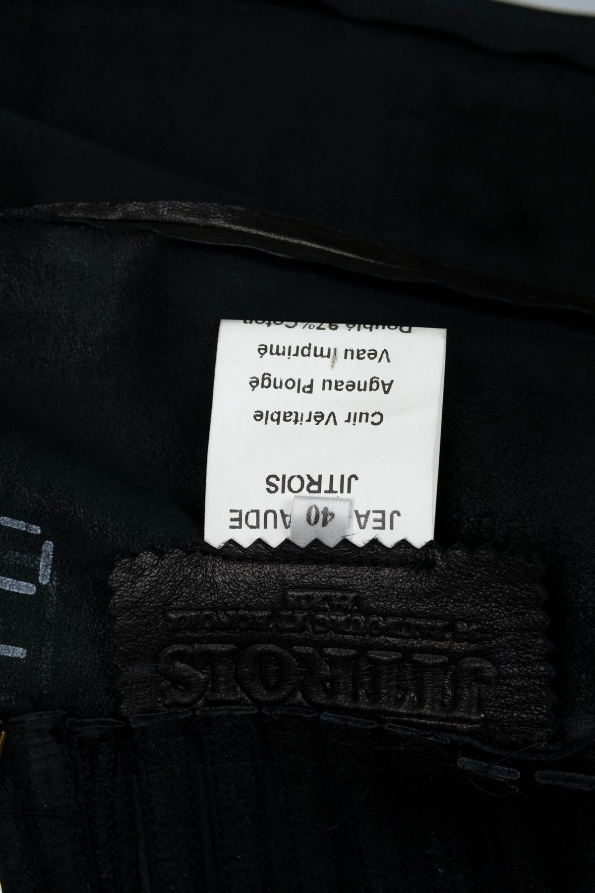 Jean Claude Jitrois Black Stretch Leather Mock Neck Sleeveless Top French Size M