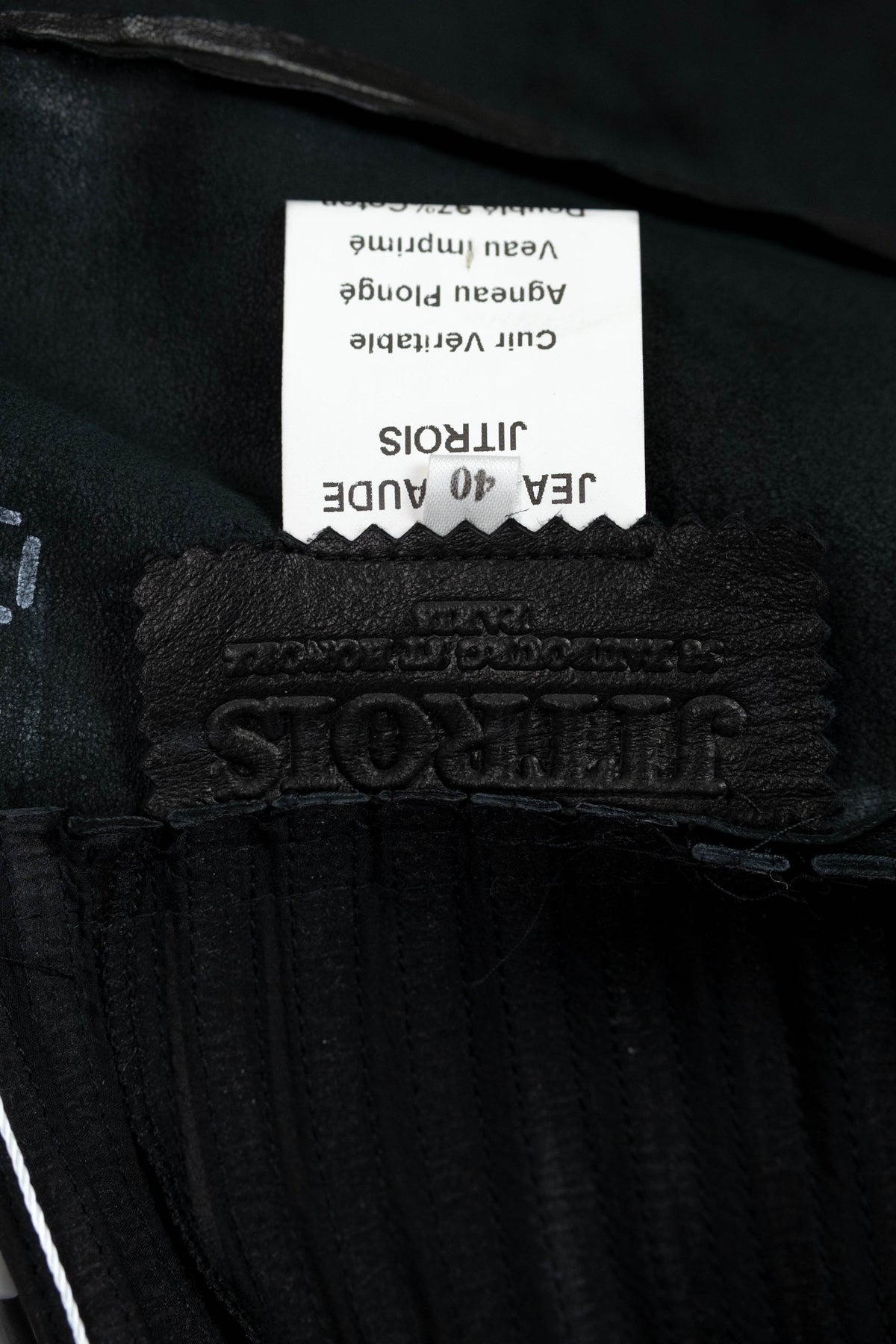 Jean Claude Jitrois Black Stretch Leather Mock Neck Sleeveless Top French Size M