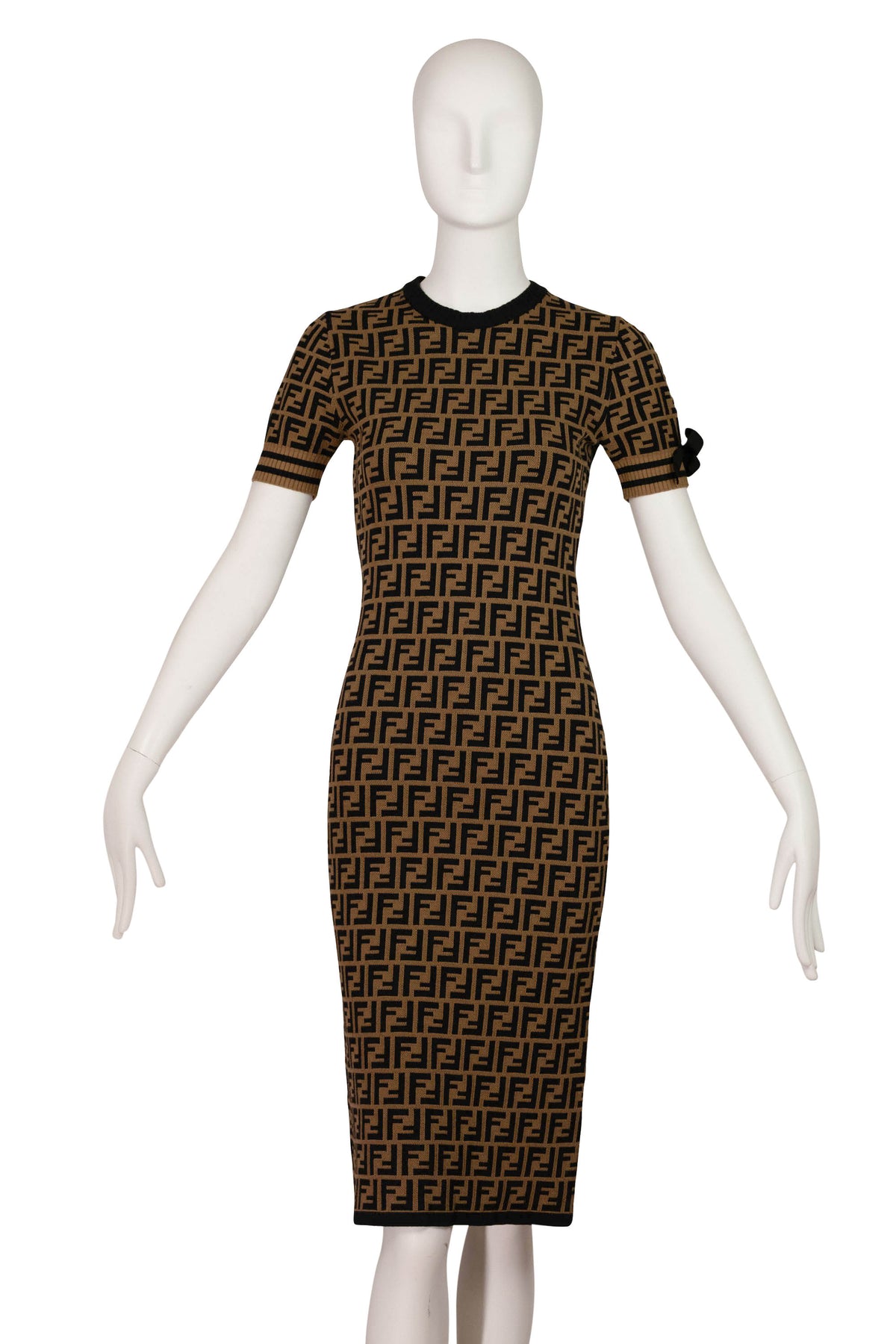 Fendi Short Sleeve Dress Zucca Pattern Size 38