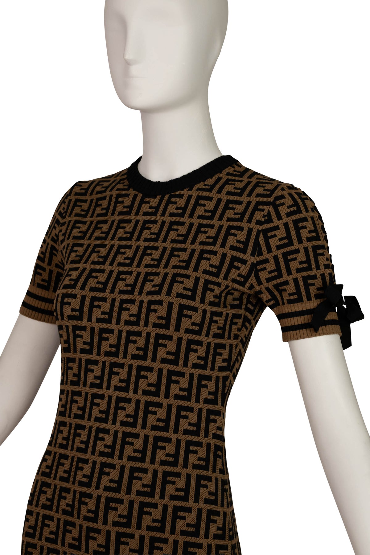 Fendi Short Sleeve Dress Zucca Pattern Size 38