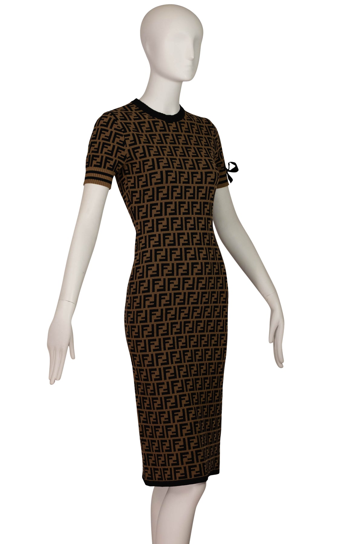 Fendi Short Sleeve Dress Zucca Pattern Size 38