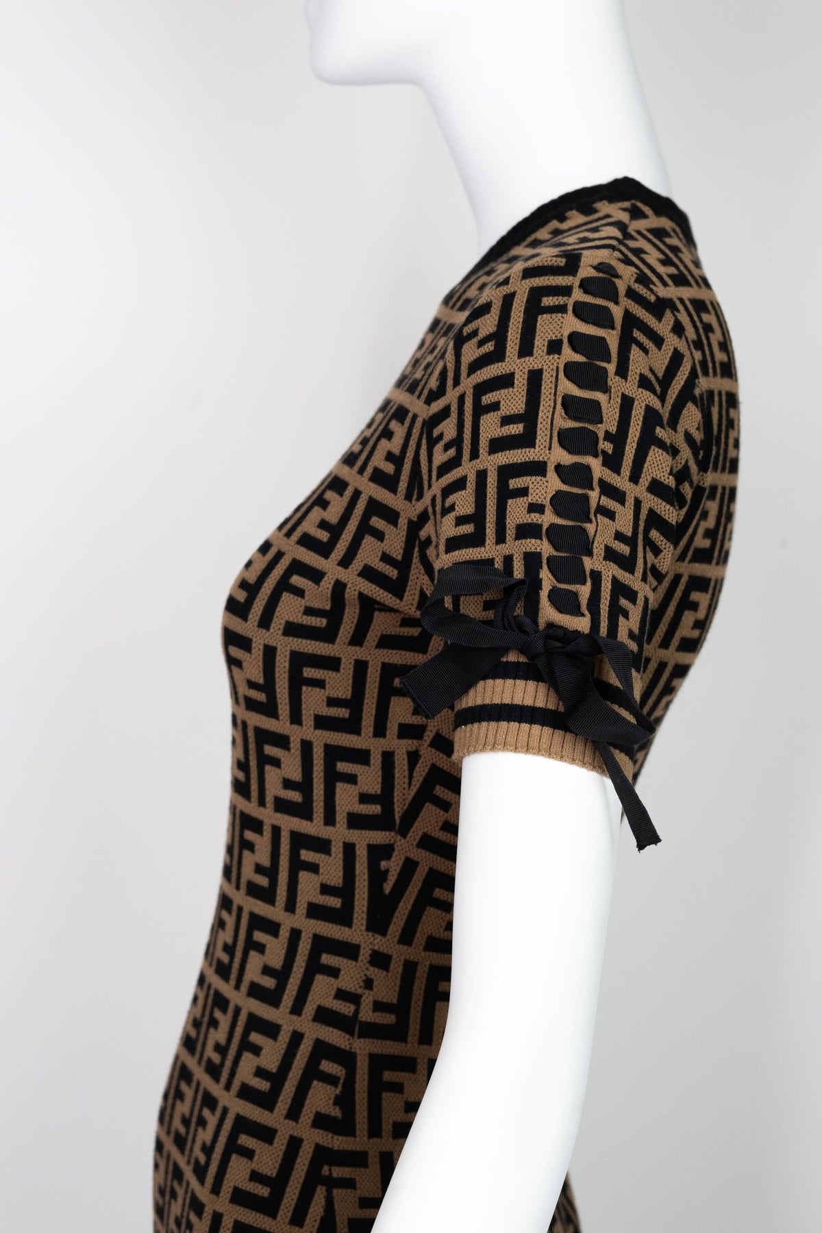 Fendi Short Sleeve Dress Zucca Pattern Size 38