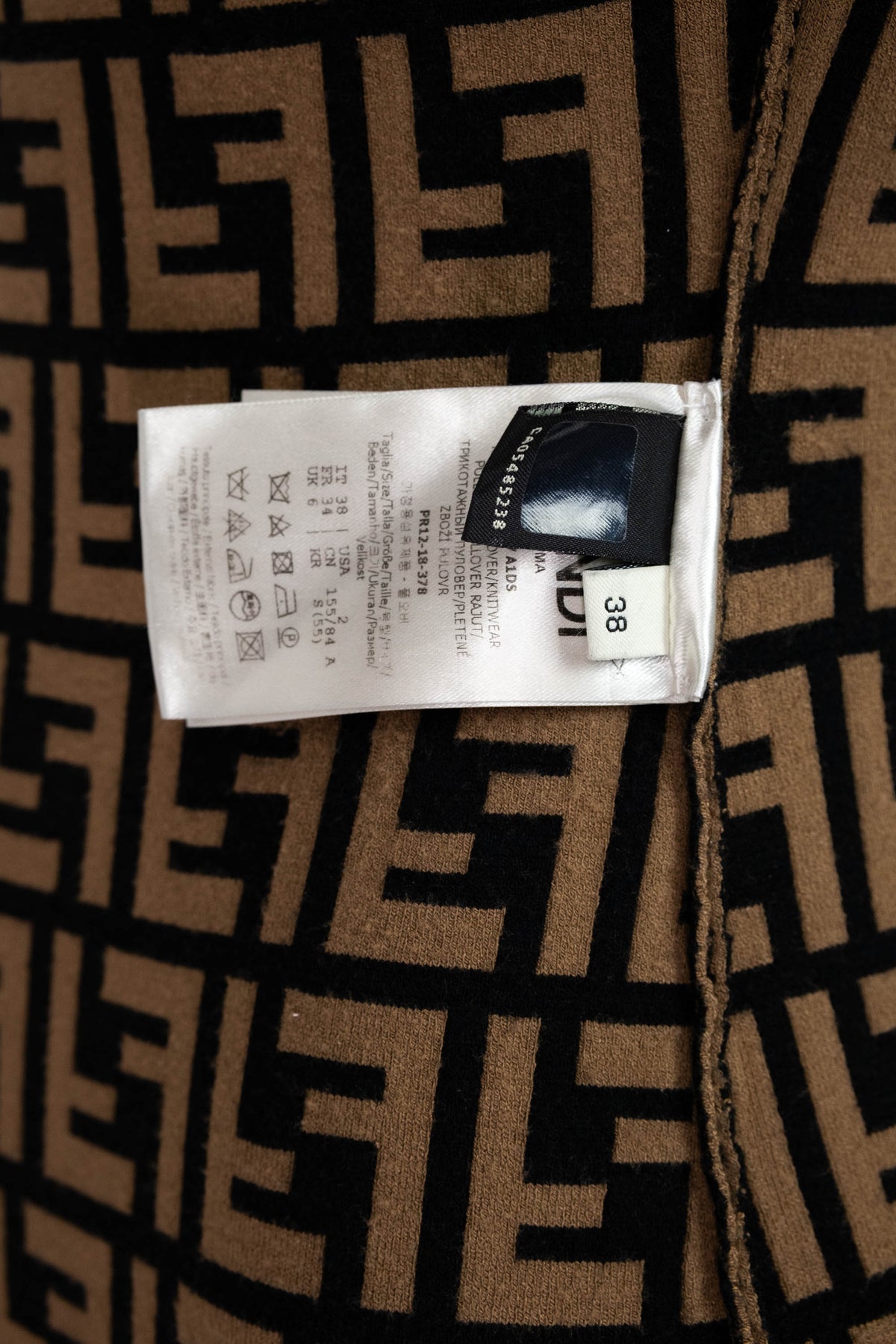 Fendi Short Sleeve Dress Zucca Pattern Size 38