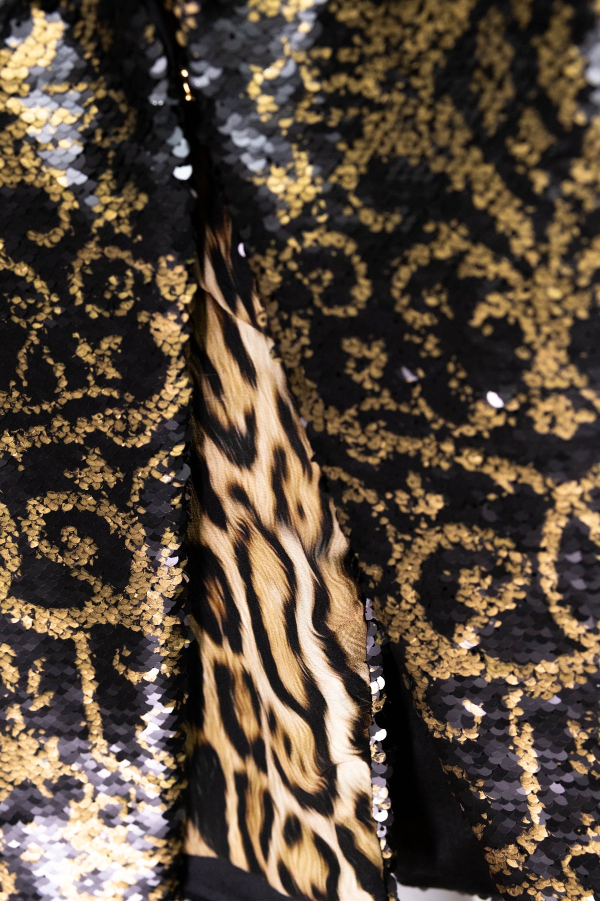 Roberto Cavalli Bronze and Black Sequins Hook Front Jacket Size 44/8