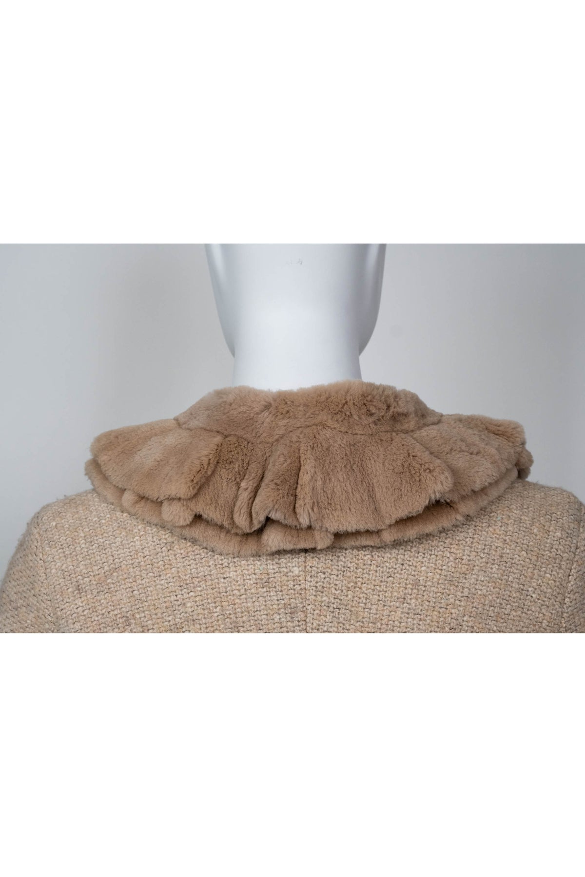 Blumarine Beige Fur Neck Jacket with Floral Embellishment Size 46