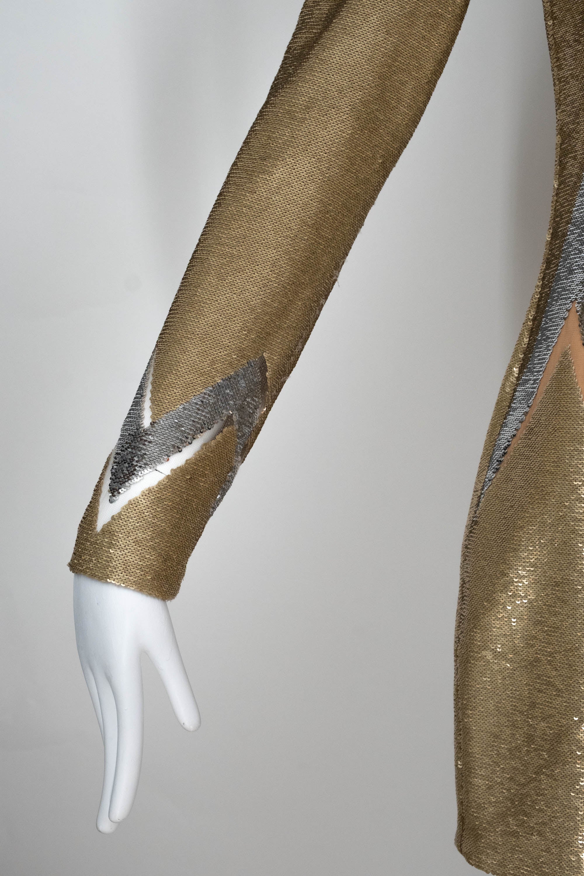 Emilio Pucci Gold Lightening Bolt Sequin Dress Size Small - Foxy Couture Carmel Emilio Pucci Gold Lightening Bolt Sequin Dress Size Small - Foxy Couture Carmel