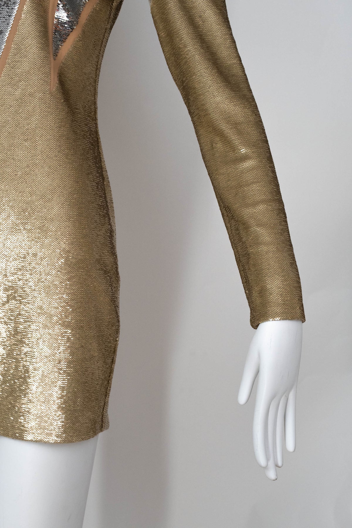 Emilio Pucci Gold Lightening Bolt Sequin Dress Size Small