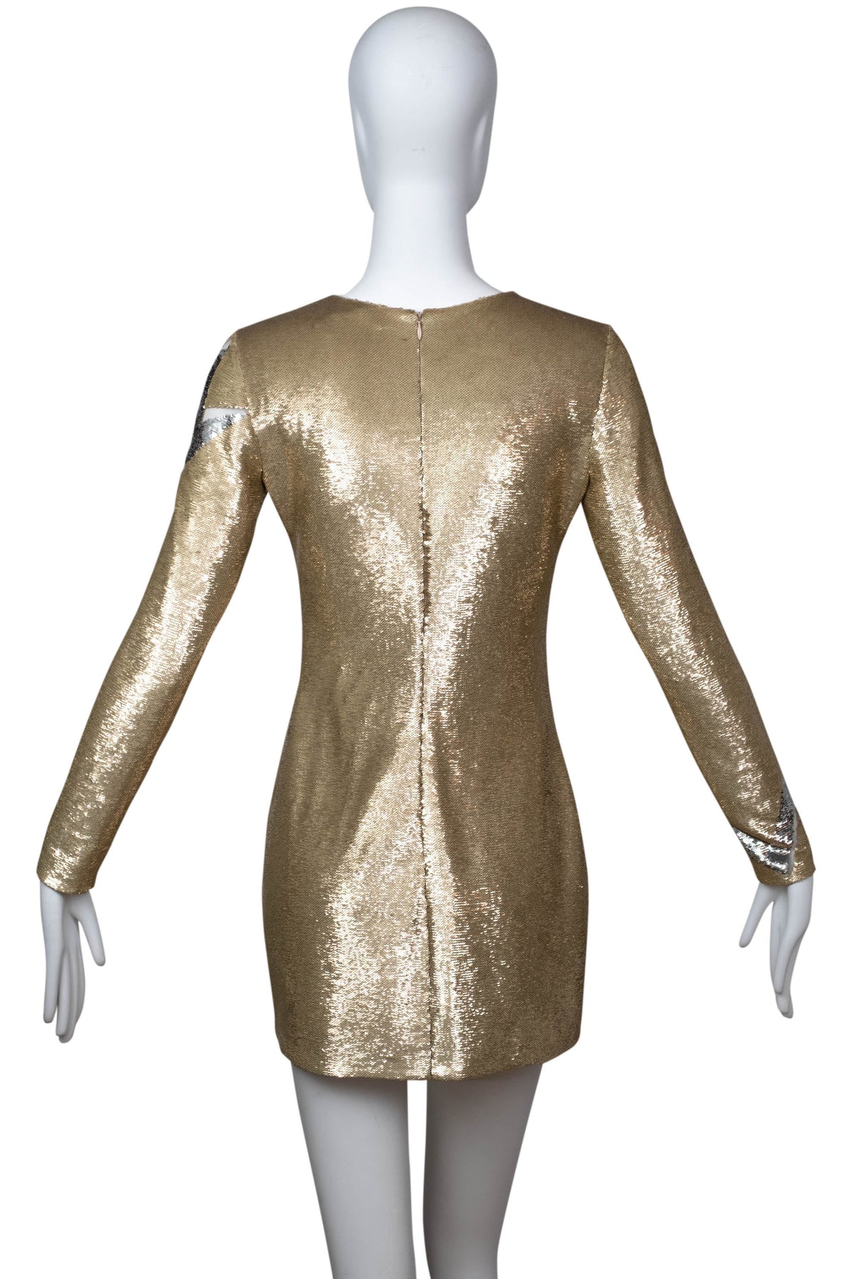 Emilio Pucci Gold Lightening Bolt Sequin Dress Size Small
