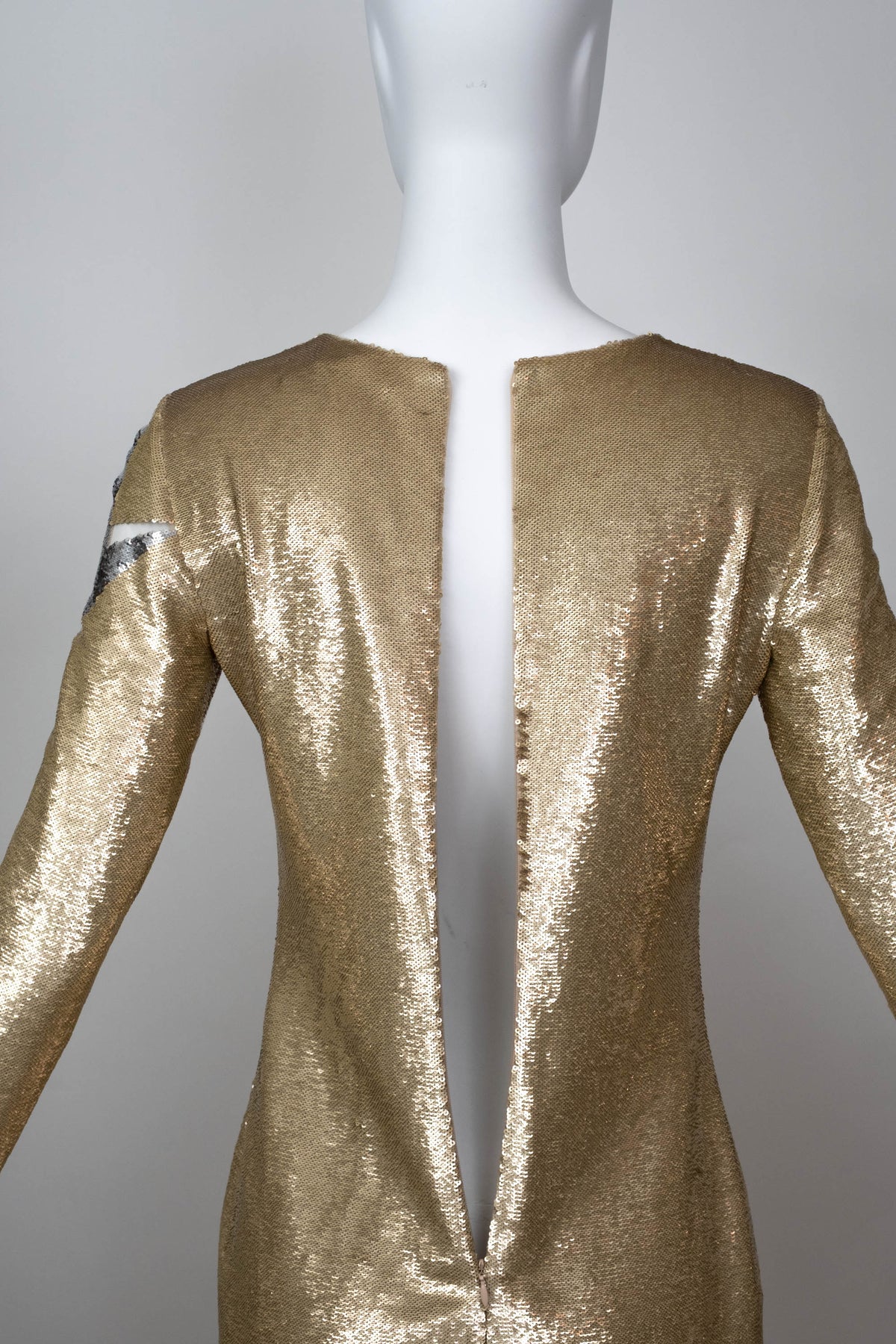 Emilio Pucci Gold Lightening Bolt Sequin Dress Size Small