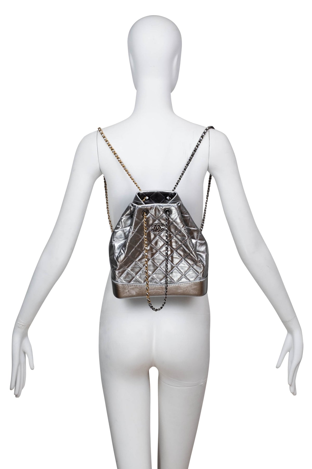 Chanel Silver Gabrielle Backpack Multitone Chain
