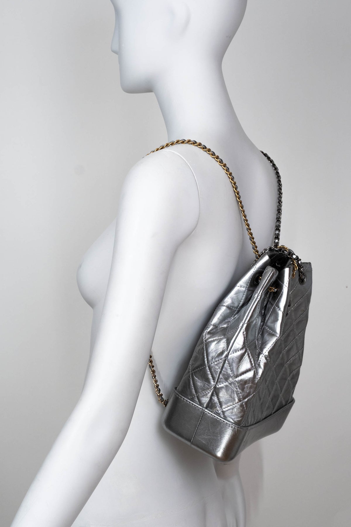 Chanel Silver Gabrielle Backpack Multitone Chain