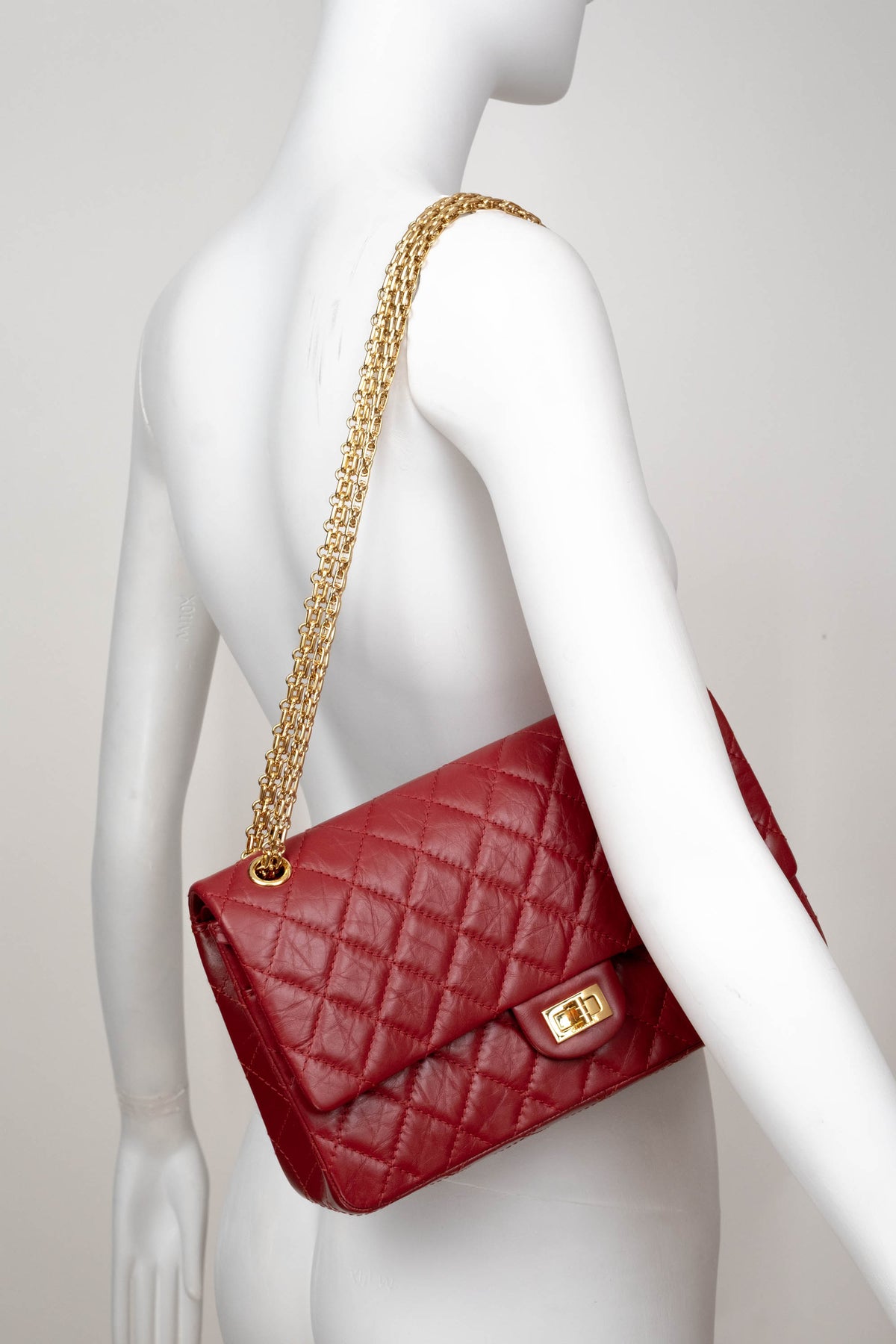 Chanel Red Quilted Leather Double Flap Purse Size Jumbo