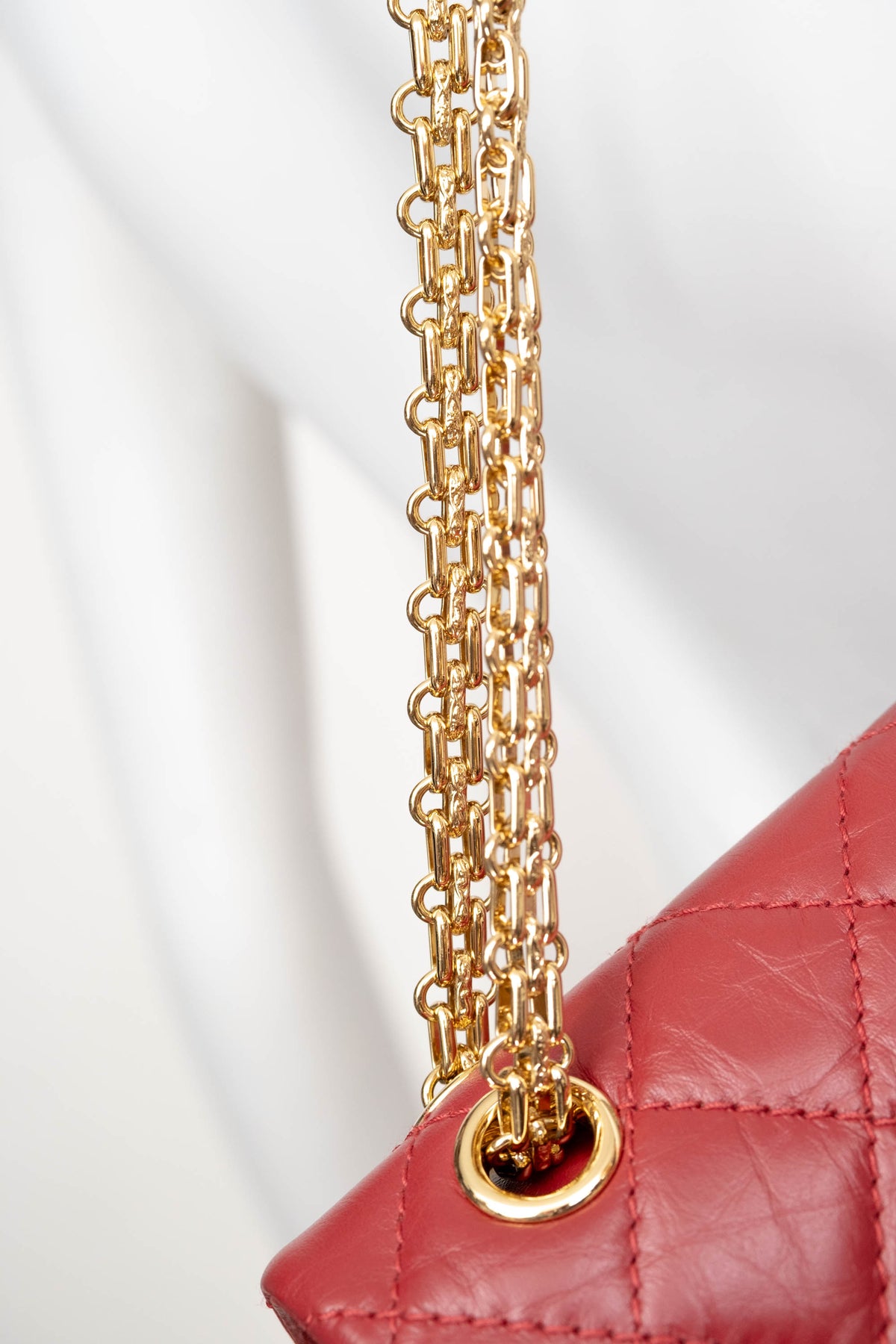 Chanel Red Quilted Leather Double Flap Purse Size Jumbo