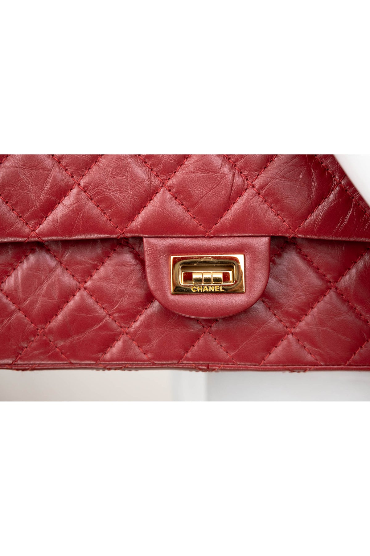 Chanel Red Quilted Leather Double Flap Purse Size Jumbo