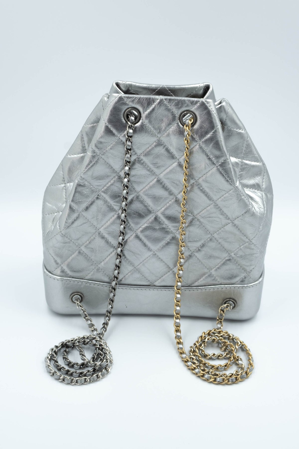 Chanel Silver Gabrielle Backpack Multitone Chain