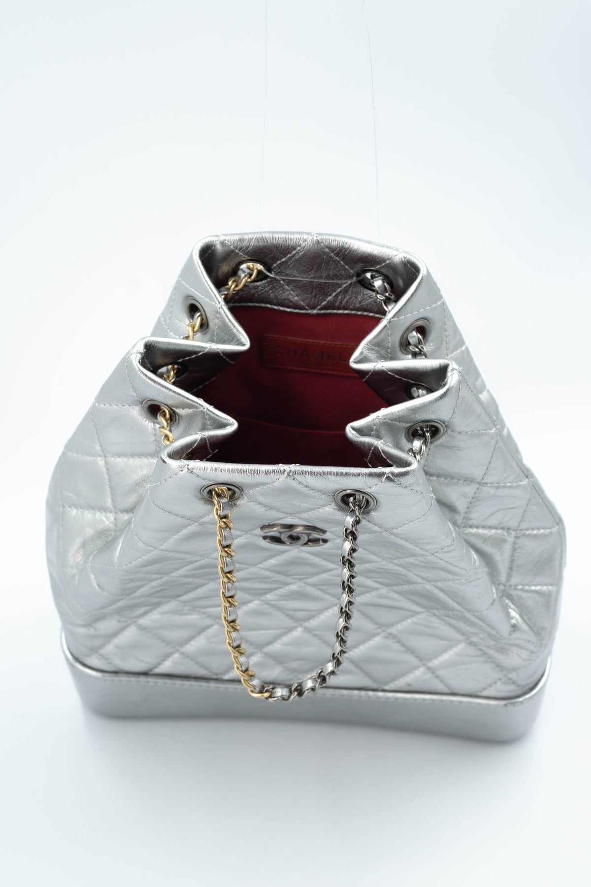 Chanel Silver Gabrielle Backpack Multitone Chain