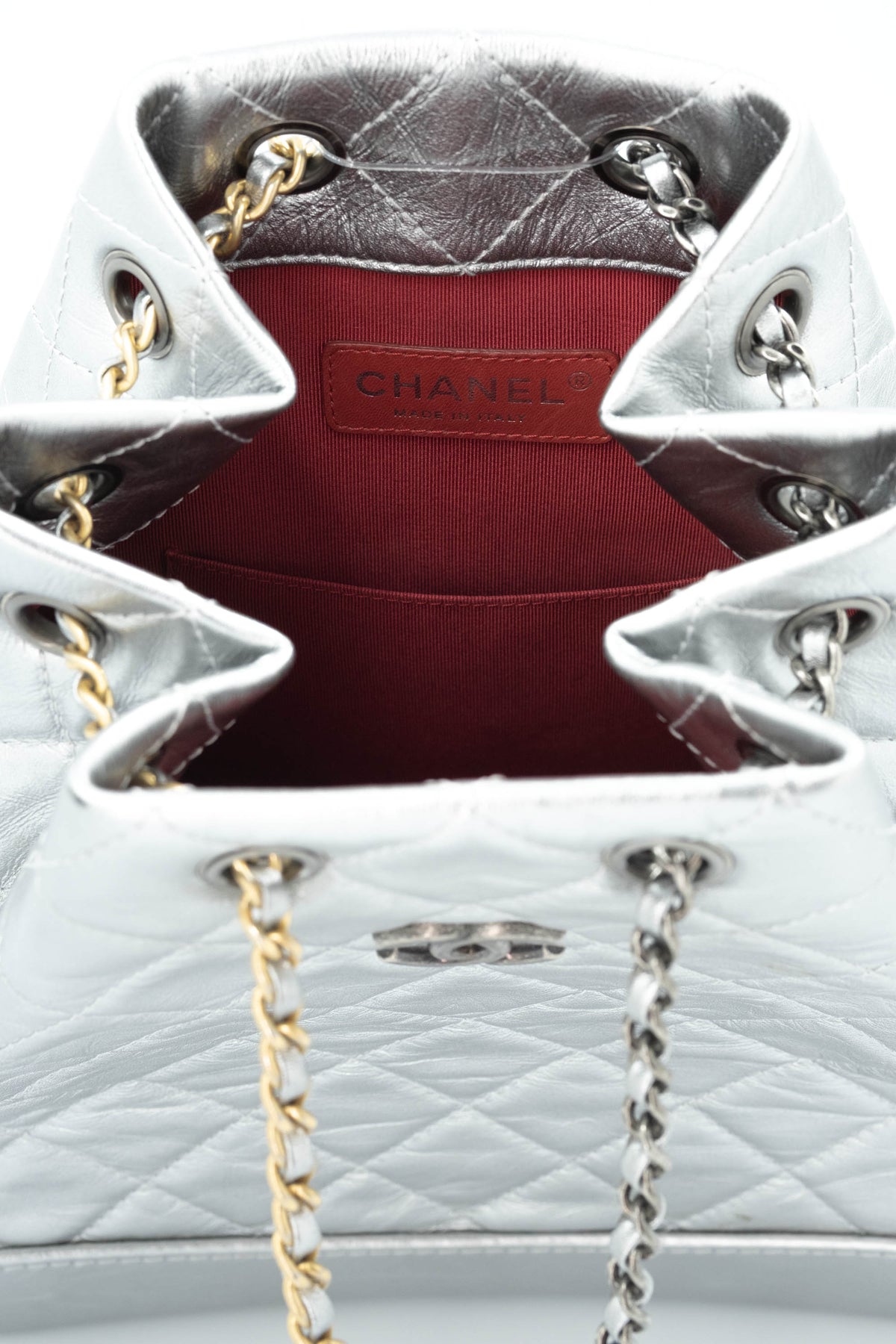 Chanel Silver Gabrielle Backpack Multitone Chain