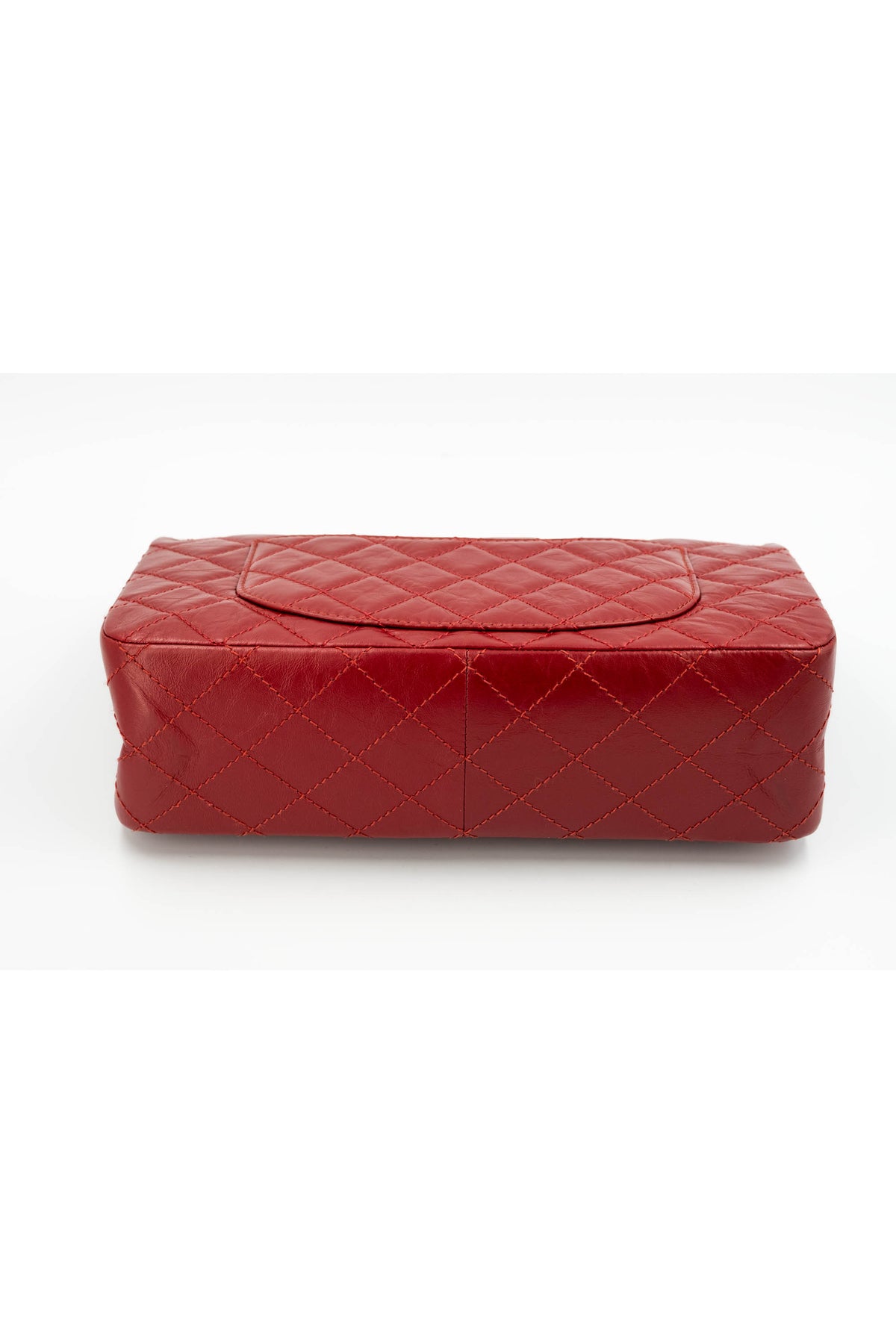 Chanel Red Quilted Leather Double Flap Purse Size Jumbo