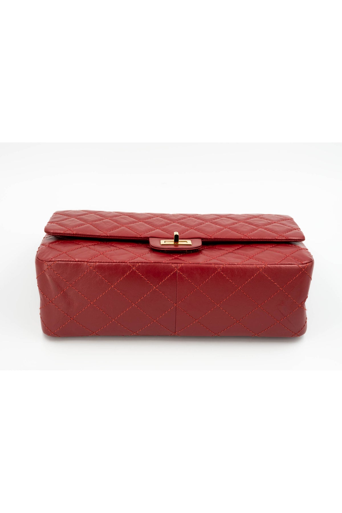 Chanel Red Quilted Leather Double Flap Purse Size Jumbo