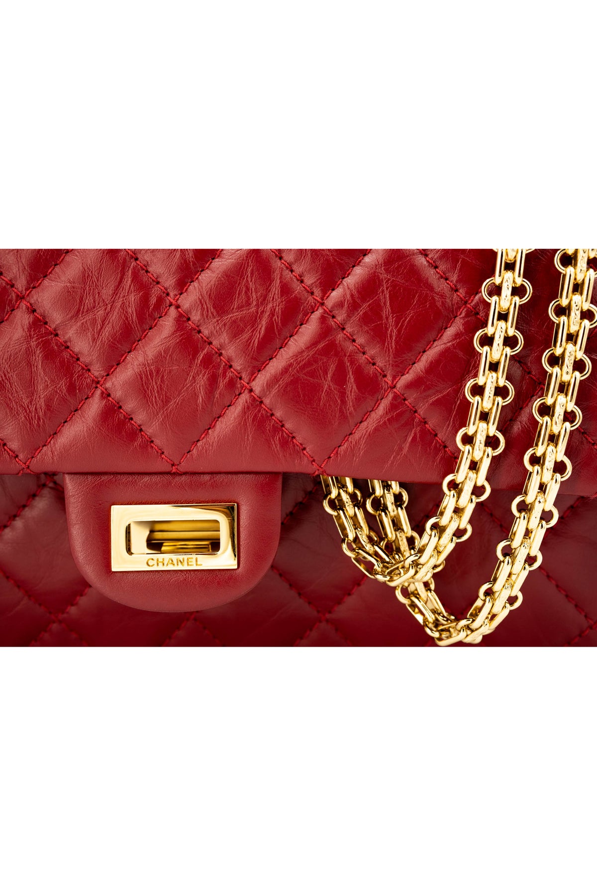 Chanel Red Quilted Leather Double Flap Purse Size Jumbo