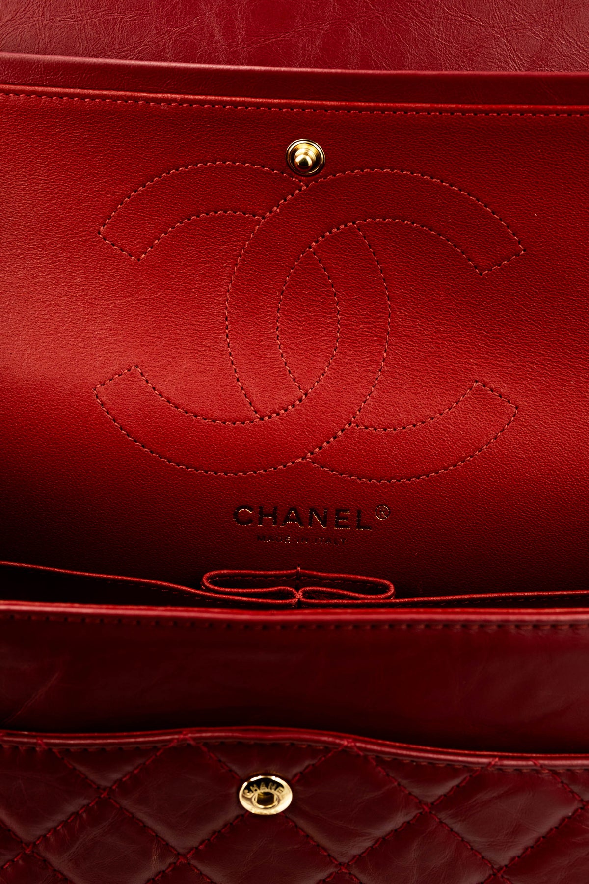 Chanel Red Quilted Leather Double Flap Purse Size Jumbo