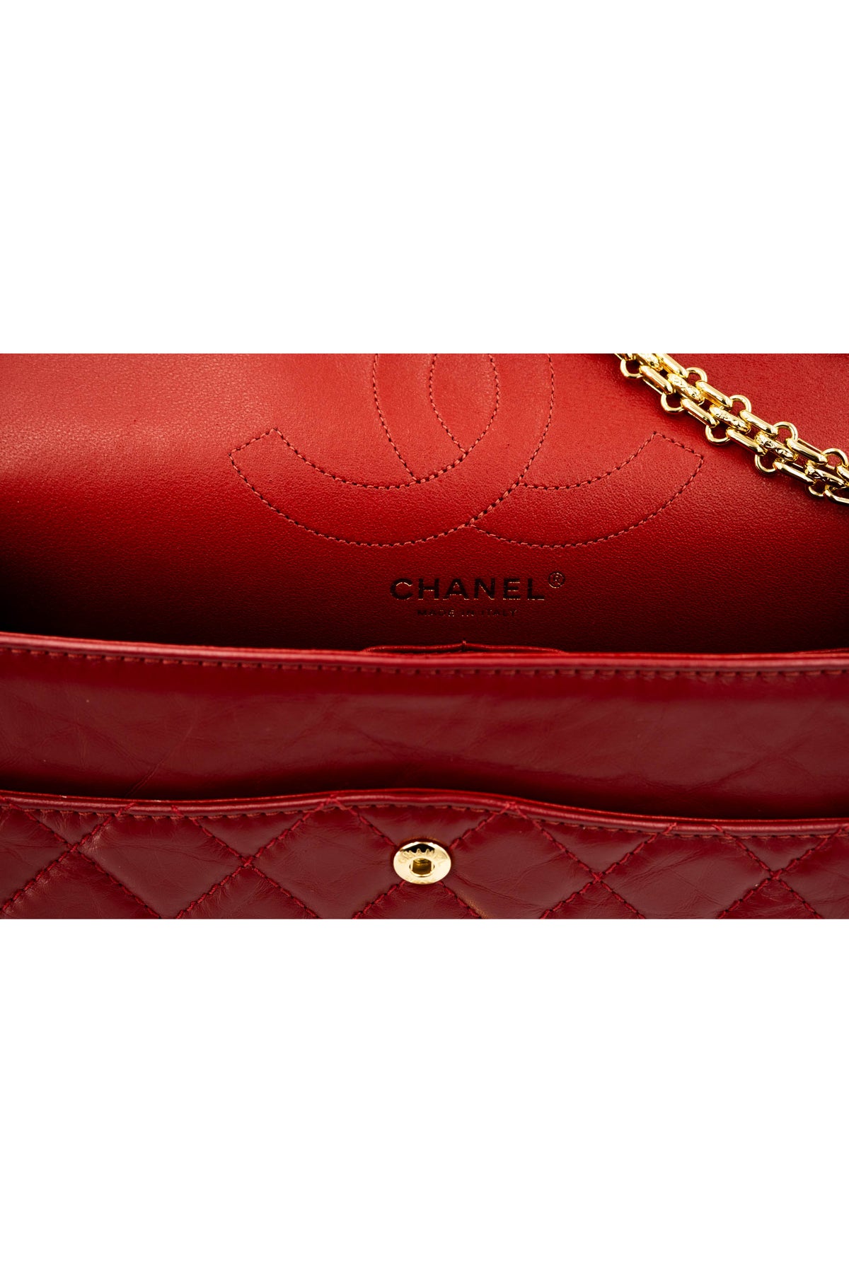 Chanel Red Quilted Leather Double Flap Purse Size Jumbo
