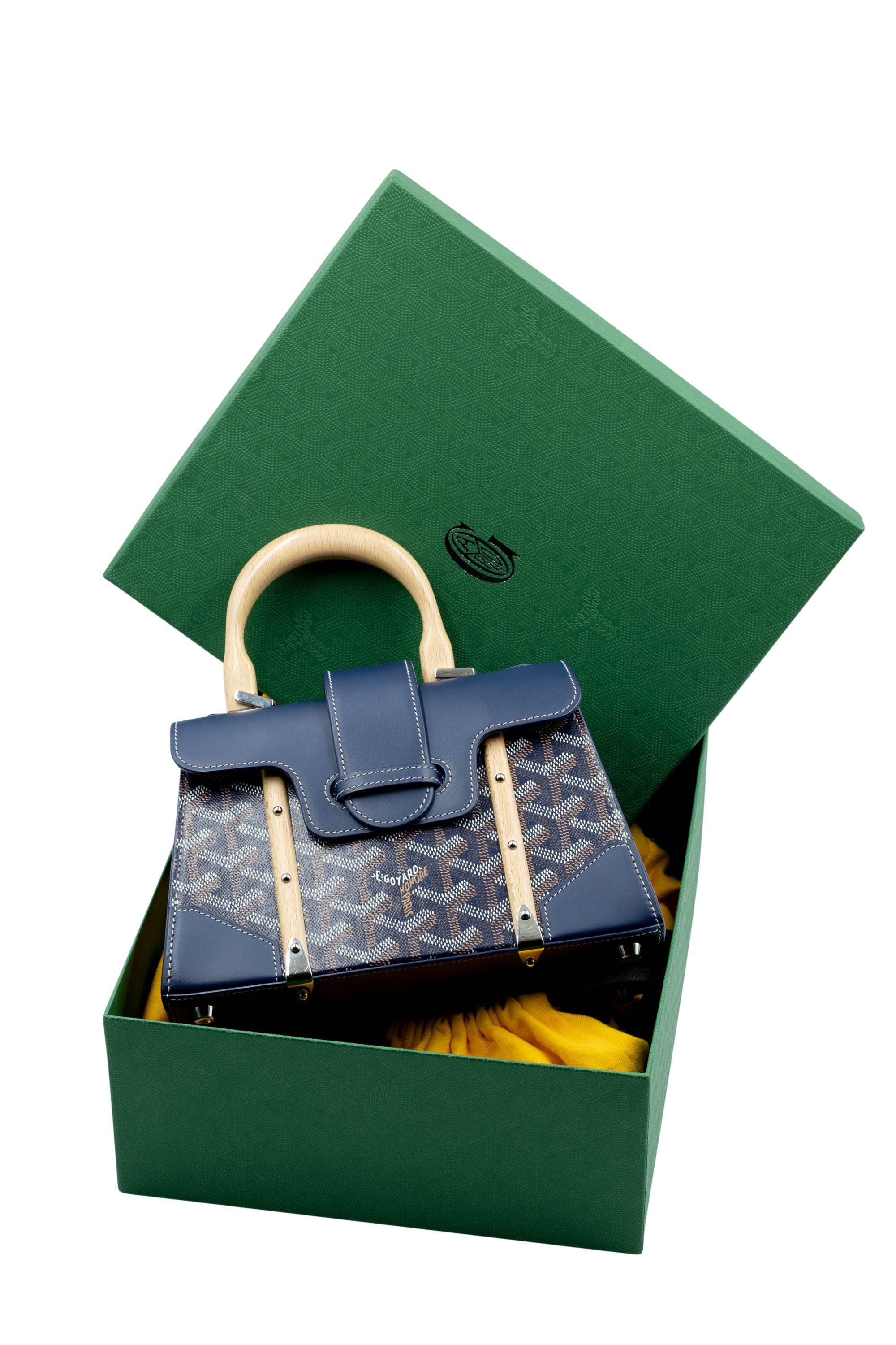 Goyard Navy Mini Saigon Structured Top Handle Purse 2024 - Foxy