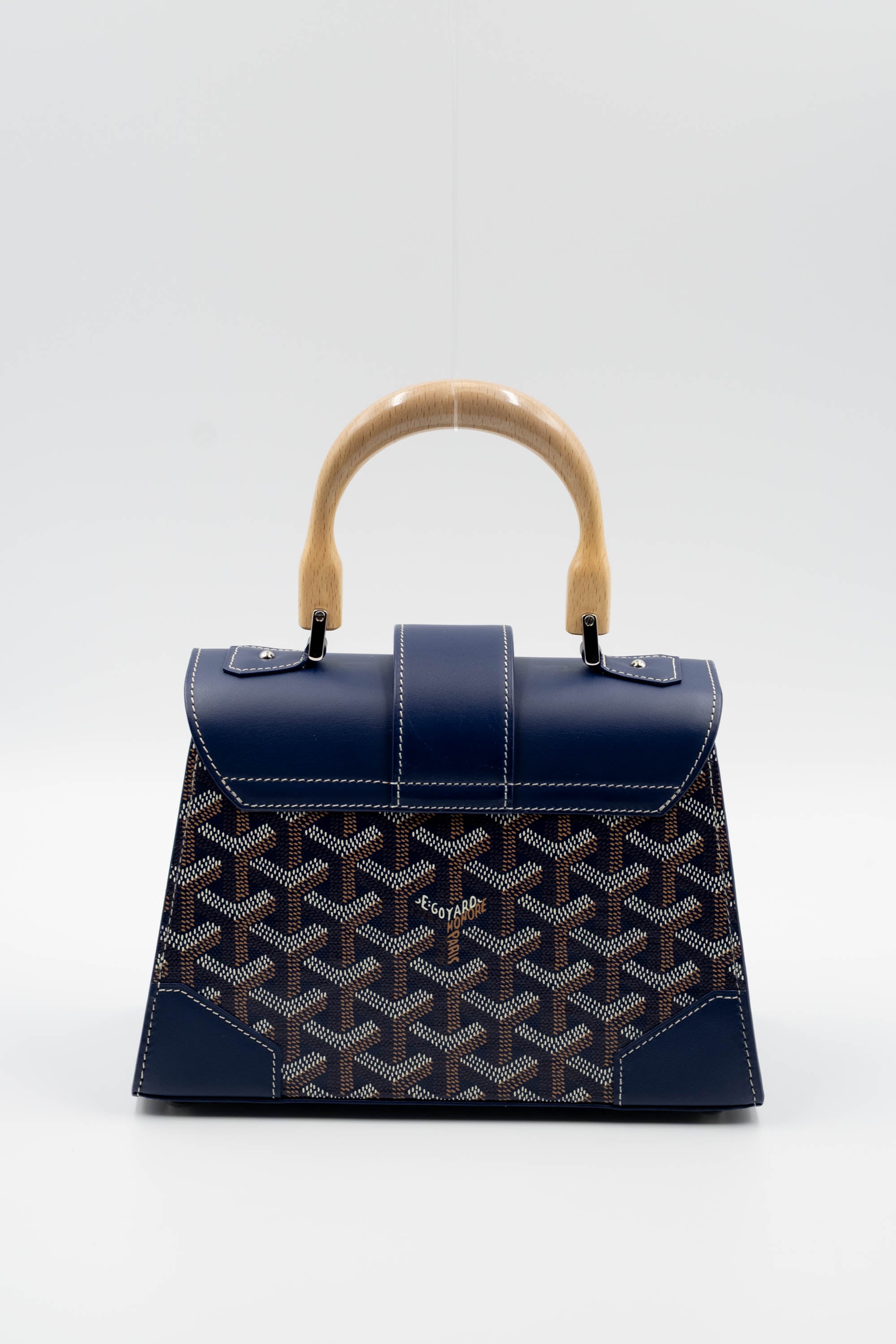 Goyard Navy Mini Saigon Structured Top Handle Purse 2024 - Foxy