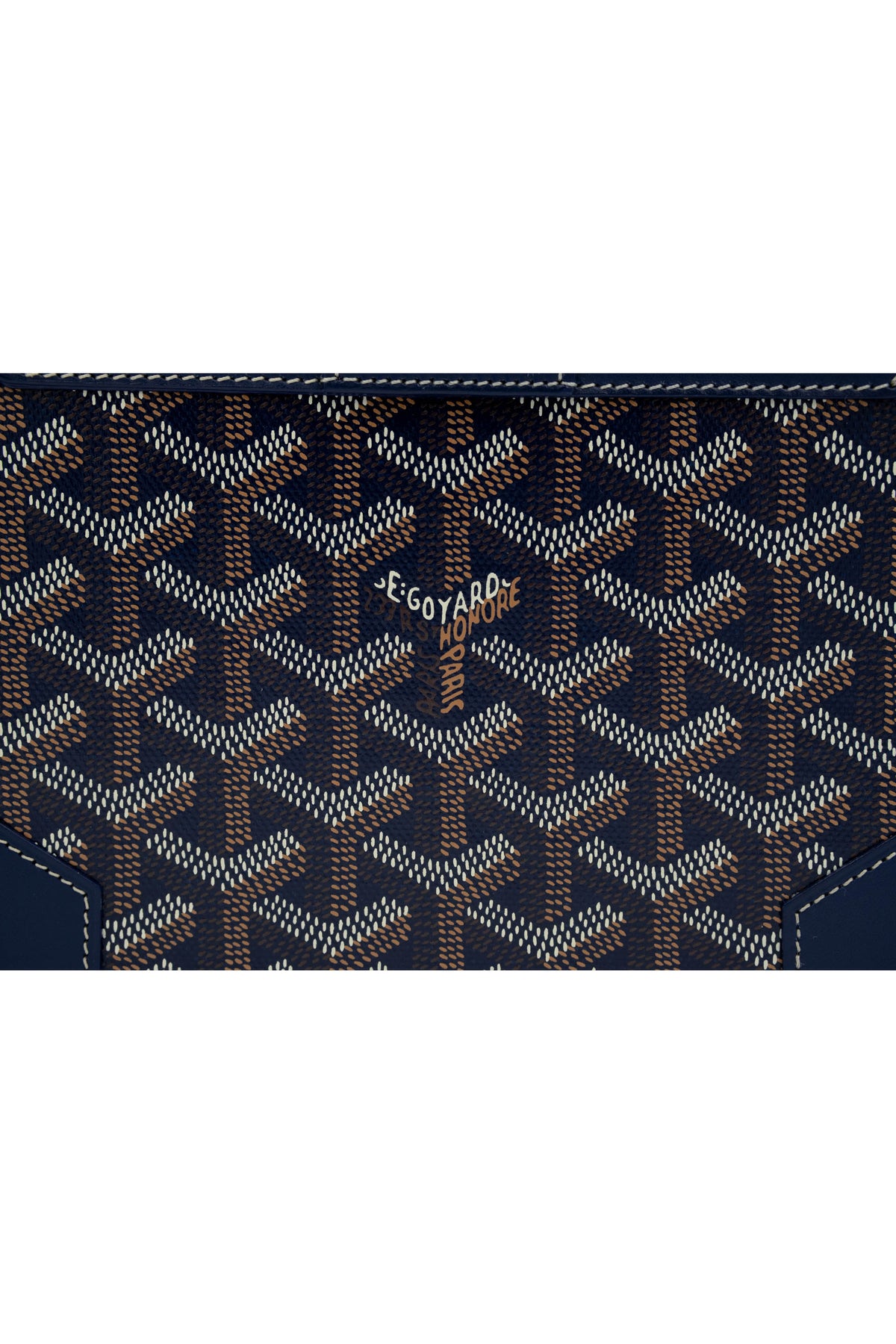 Goyard Navy Mini Saigon Structured Top Handle Purse 2024