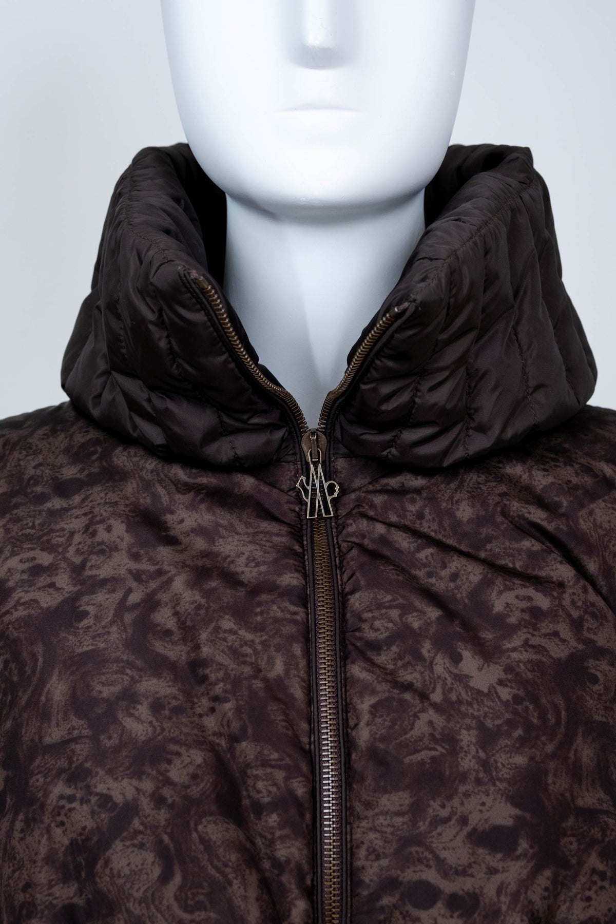 Moncler Brown and Black Layered Puffer Jacket Size 2