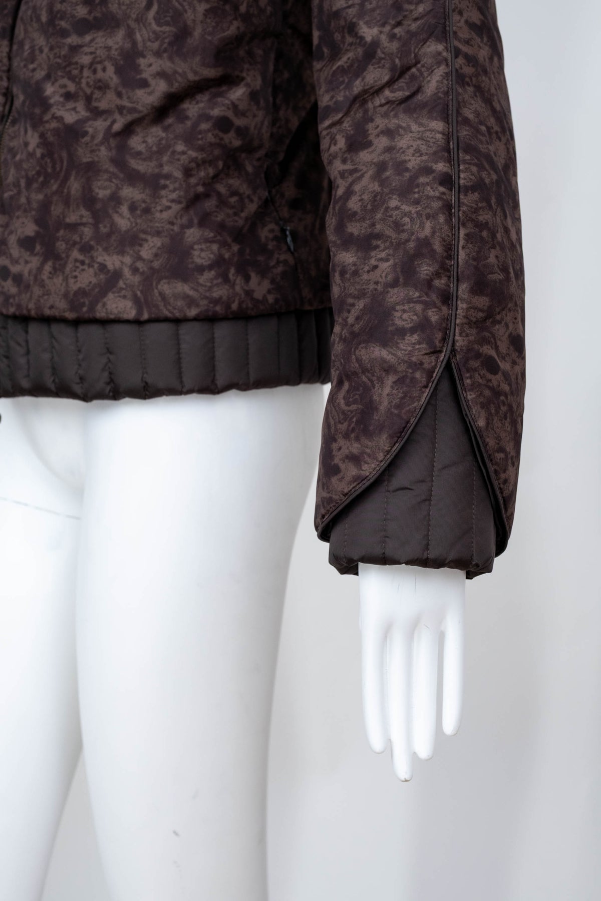 Moncler Brown and Black Layered Puffer Jacket Size 2