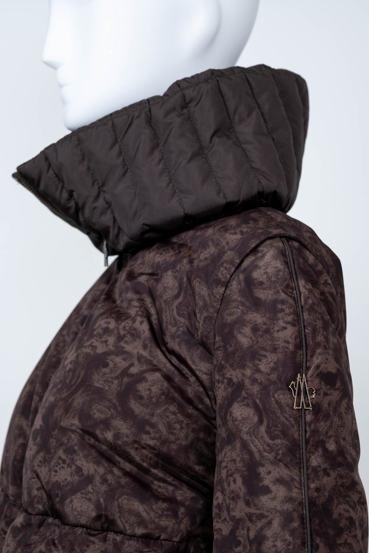 Moncler Brown and Black Layered Puffer Jacket Size 2