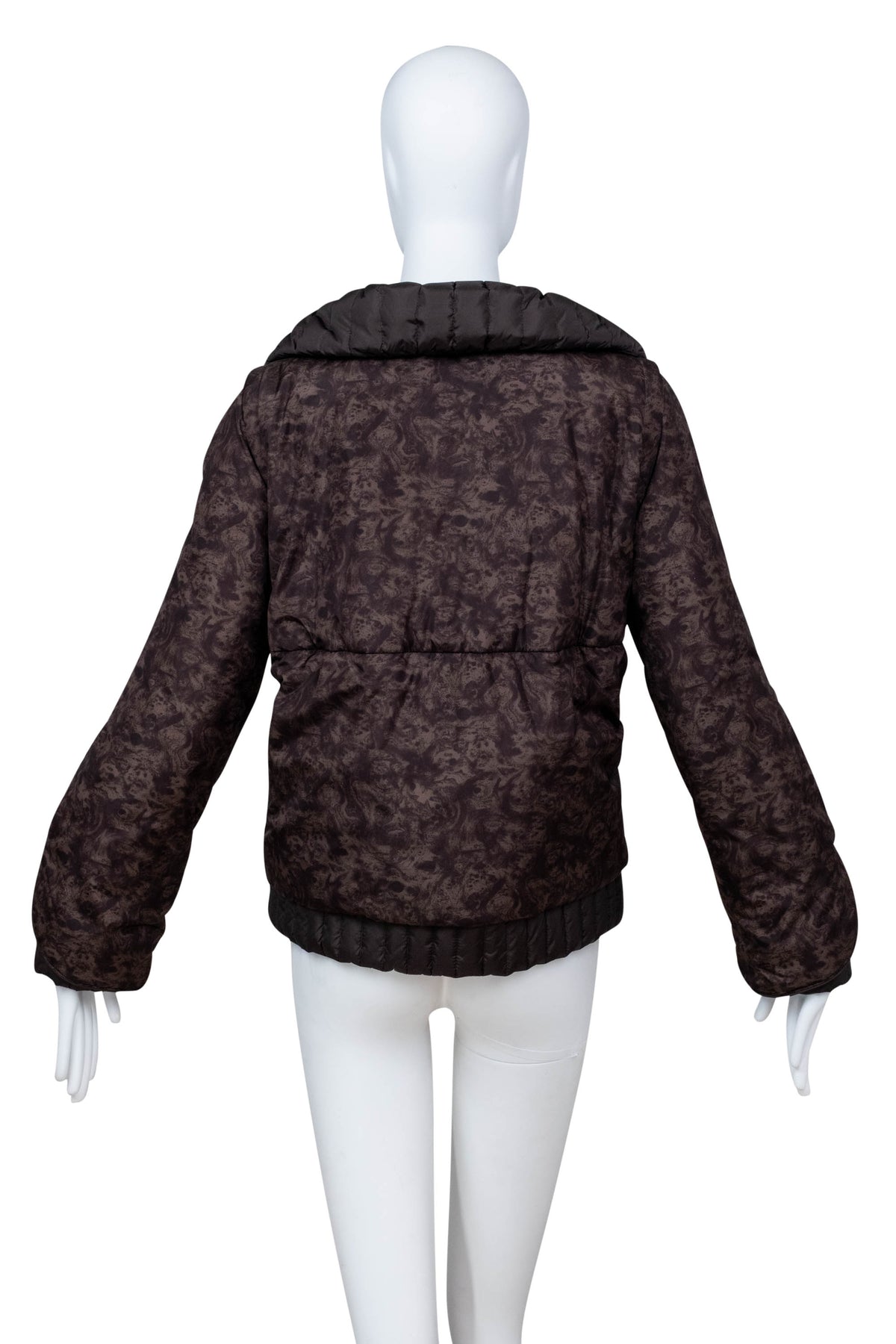 Moncler Brown and Black Layered Puffer Jacket Size 2