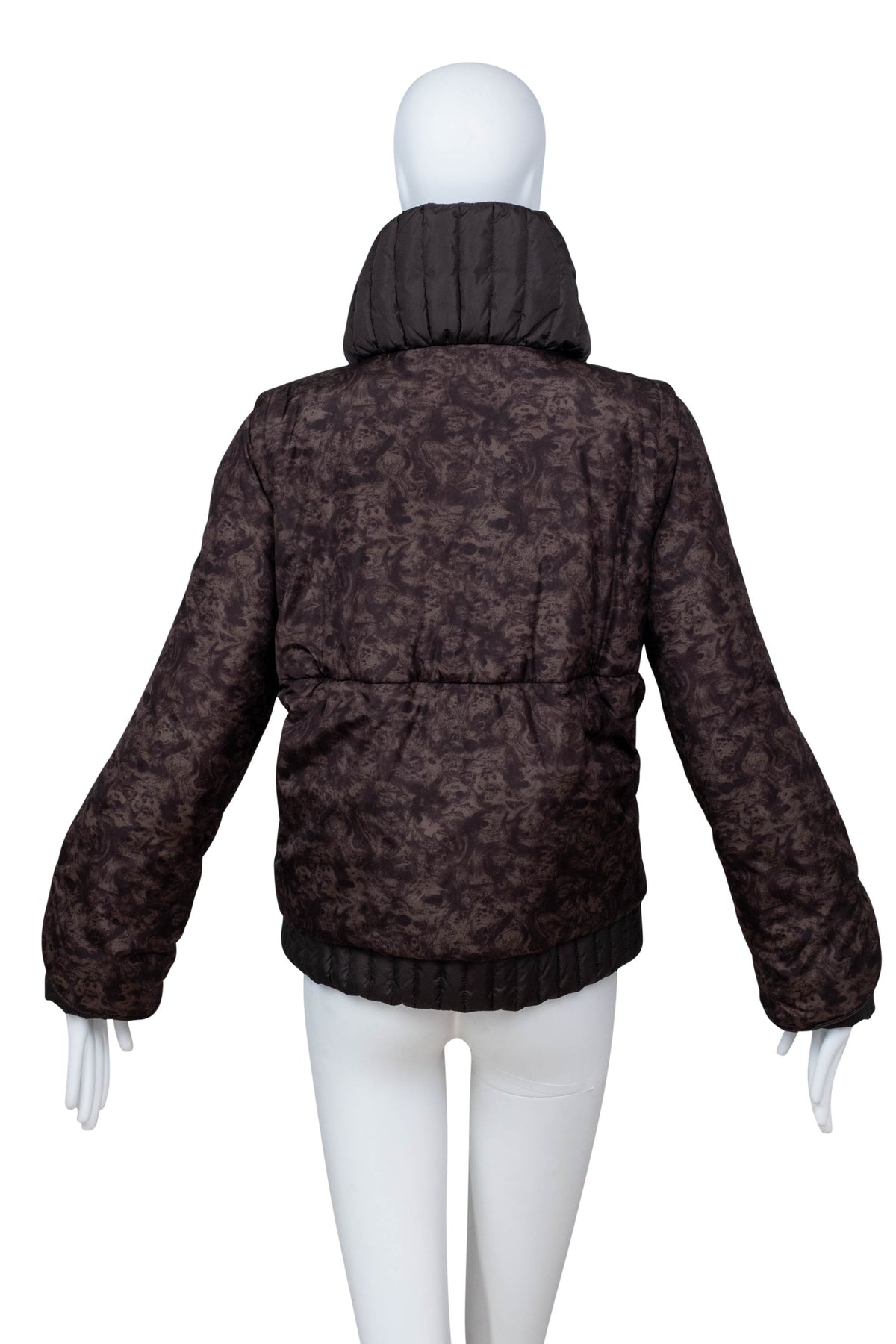 Moncler Brown and Black Layered Puffer Jacket Size 2